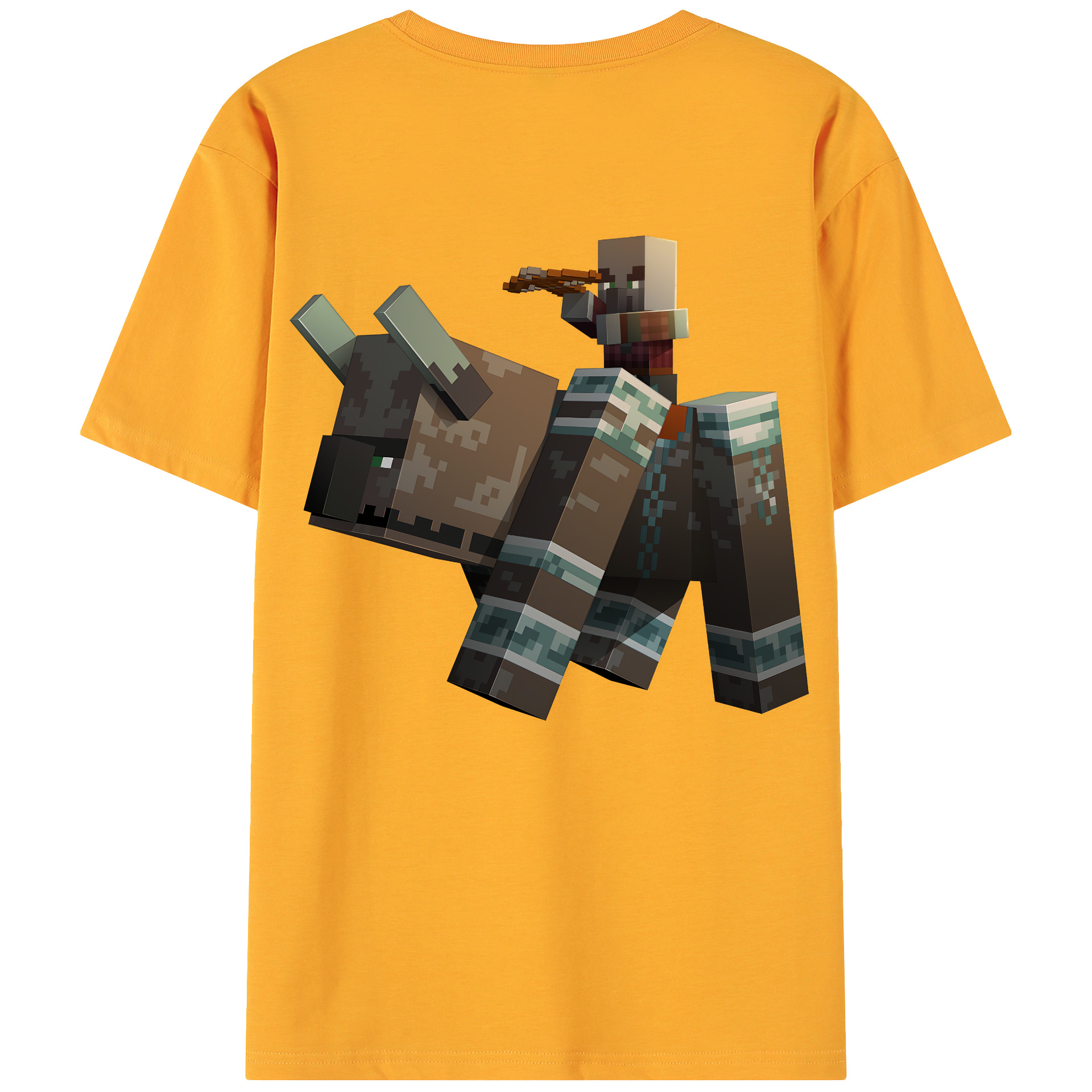 （画像用） マインクラフト ブロックの世界 Minecraft MC Block world 綿100％ メンズ半袖Tシャツ（バックプリント） 通気性