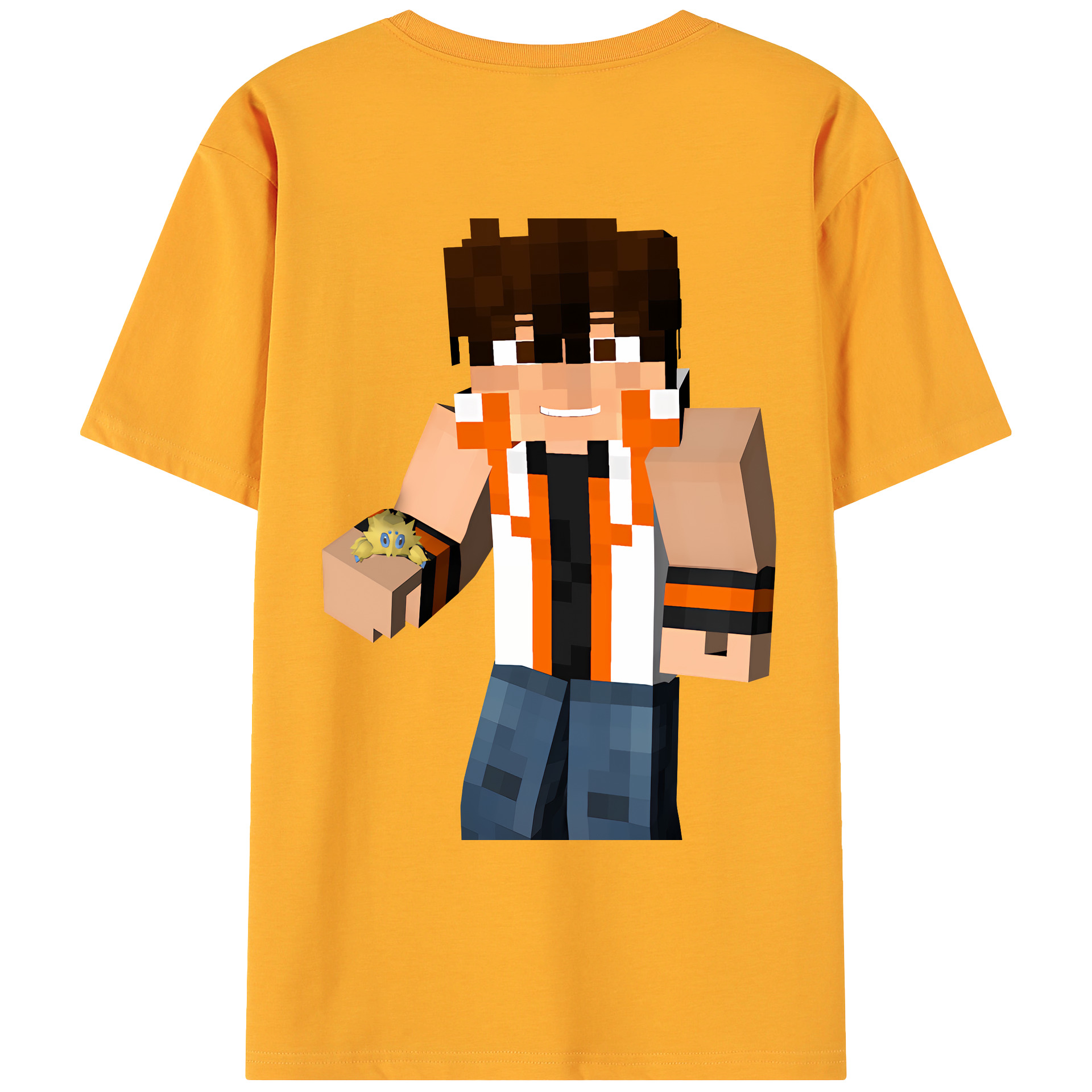（画像用） マインクラフト ブロックの世界 Minecraft MC Block world 綿100％ メンズ半袖Tシャツ（バックプリント） 通気性