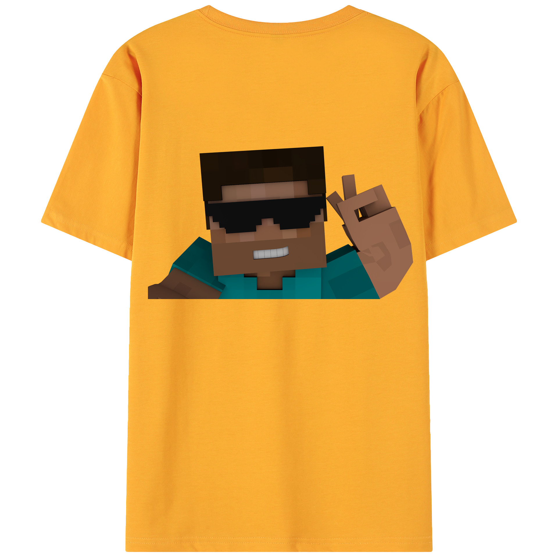 （画像用） マインクラフト ブロックの世界 Minecraft MC Block world 綿100％ メンズ半袖Tシャツ（バックプリント） 通気性