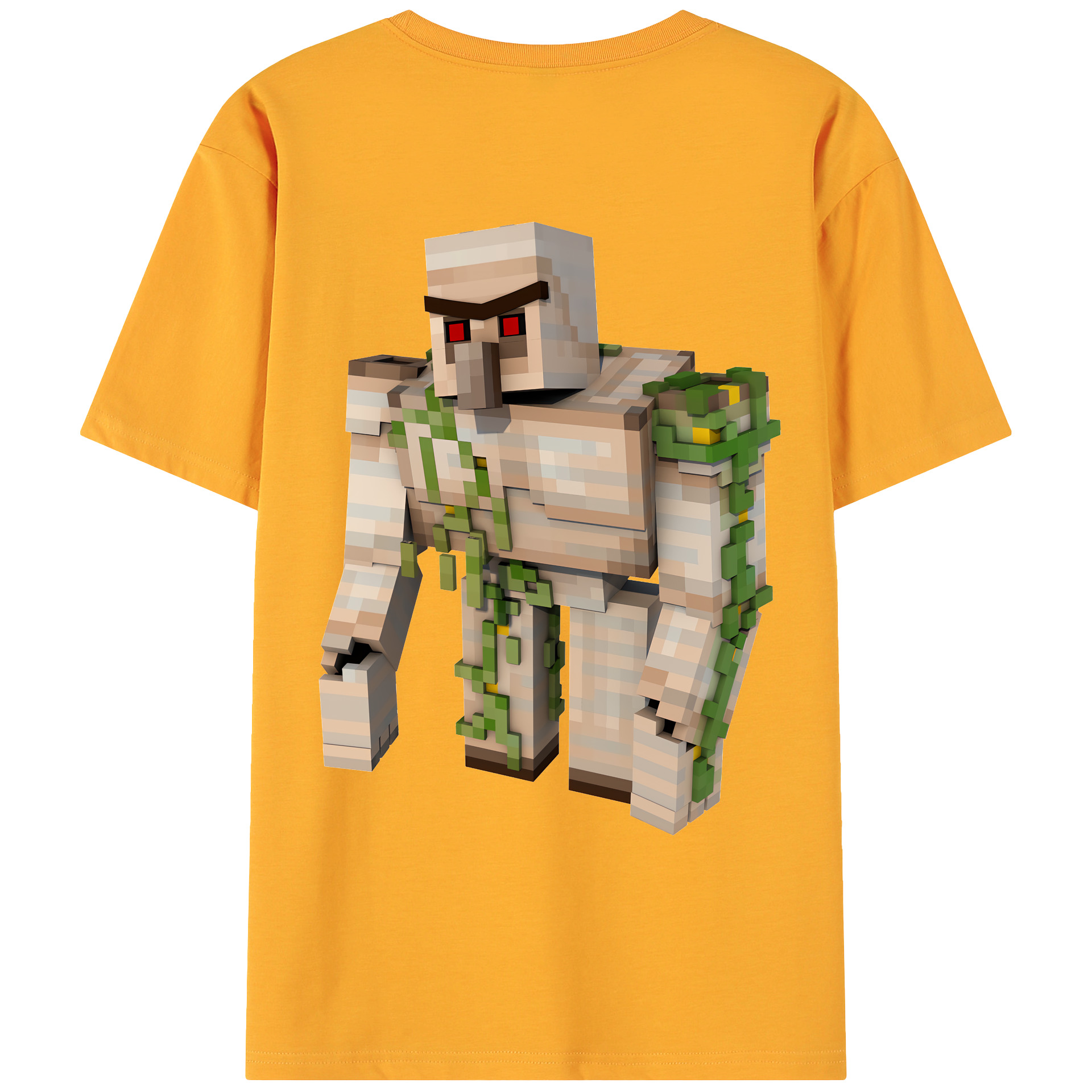 （画像用） マインクラフト ブロックの世界 Minecraft MC Block world 綿100％ メンズ半袖Tシャツ（バックプリント） 通気性