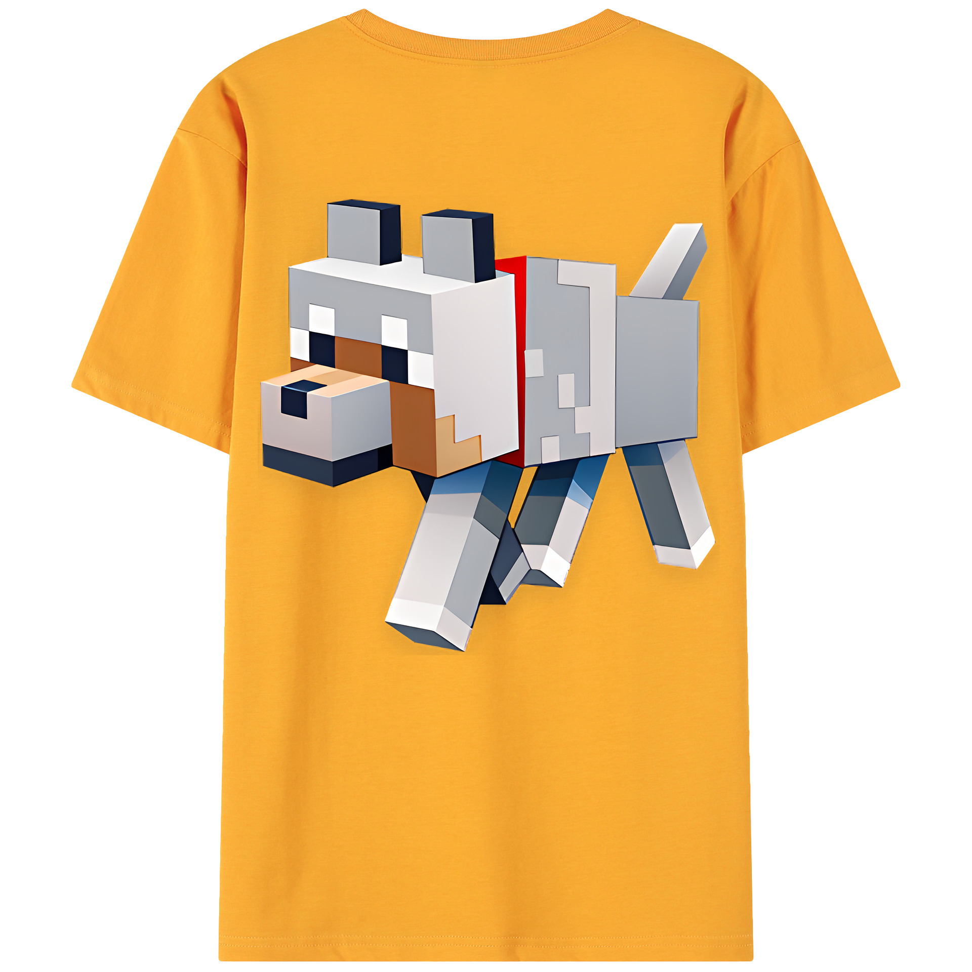 （画像用） マインクラフト ブロックの世界 Minecraft MC Block world 綿100％ メンズ半袖Tシャツ（バックプリント） 通気性