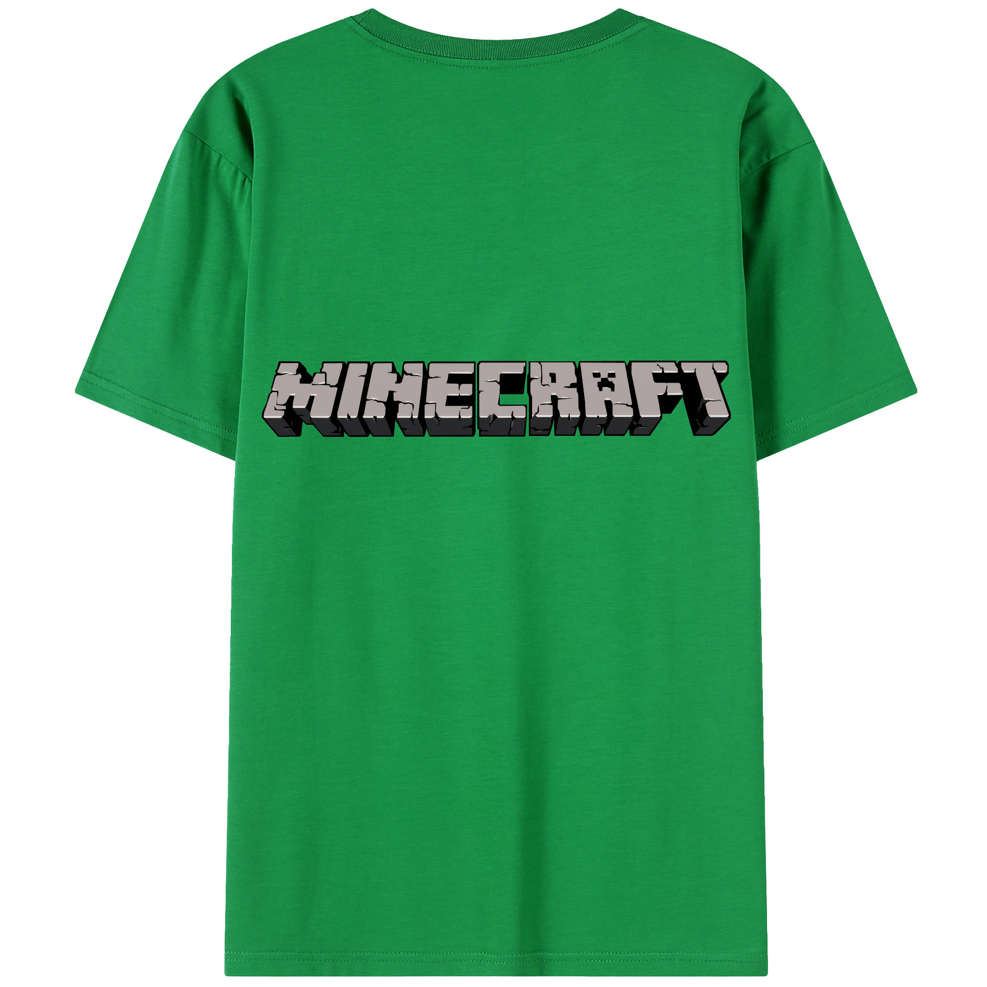 （画像用） マインクラフト ブロックの世界 Minecraft MC Block world 綿100％ メンズ半袖Tシャツ（バックプリント） 通気性