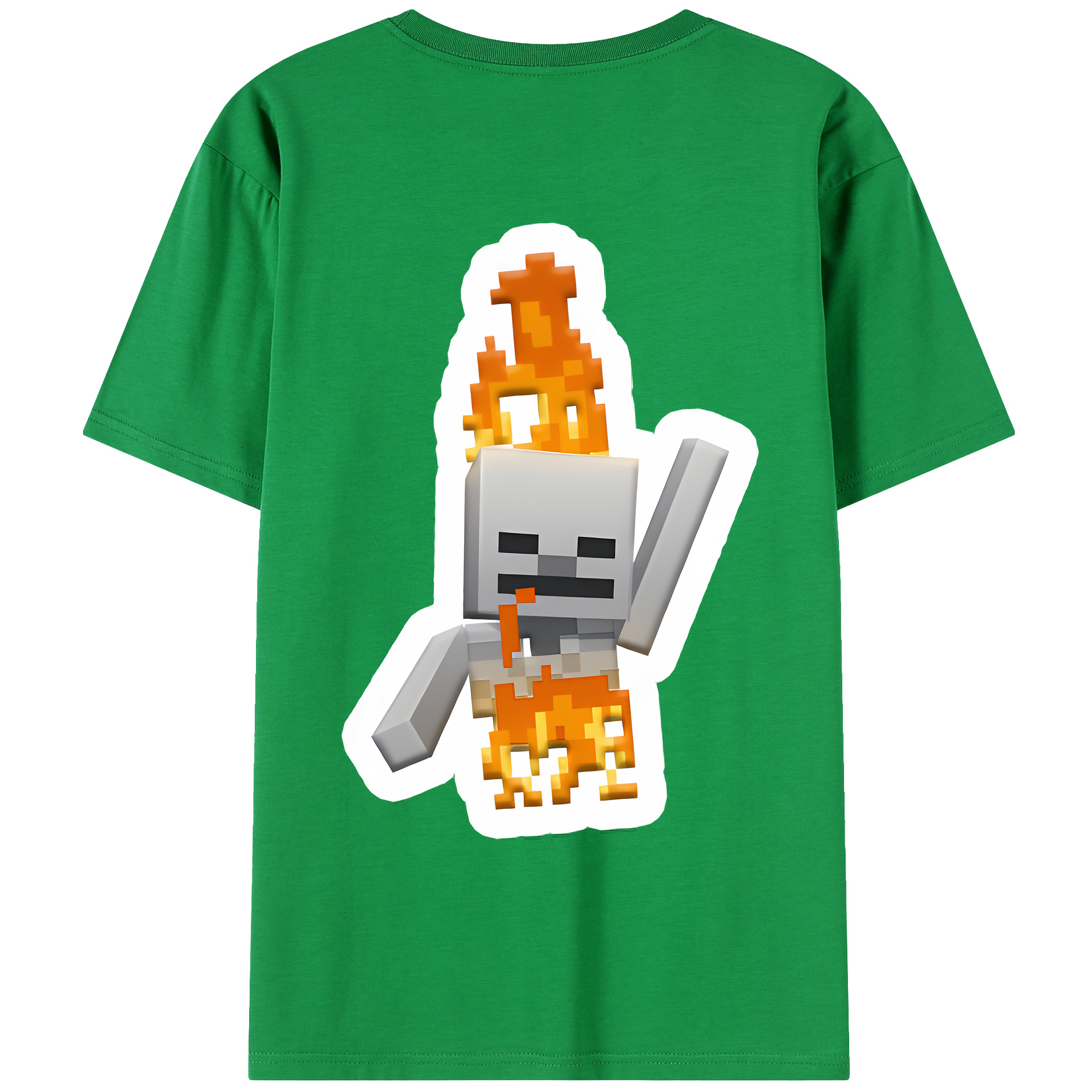 （画像用） マインクラフト ブロックの世界 Minecraft MC Block world 綿100％ メンズ半袖Tシャツ（バックプリント） 通気性