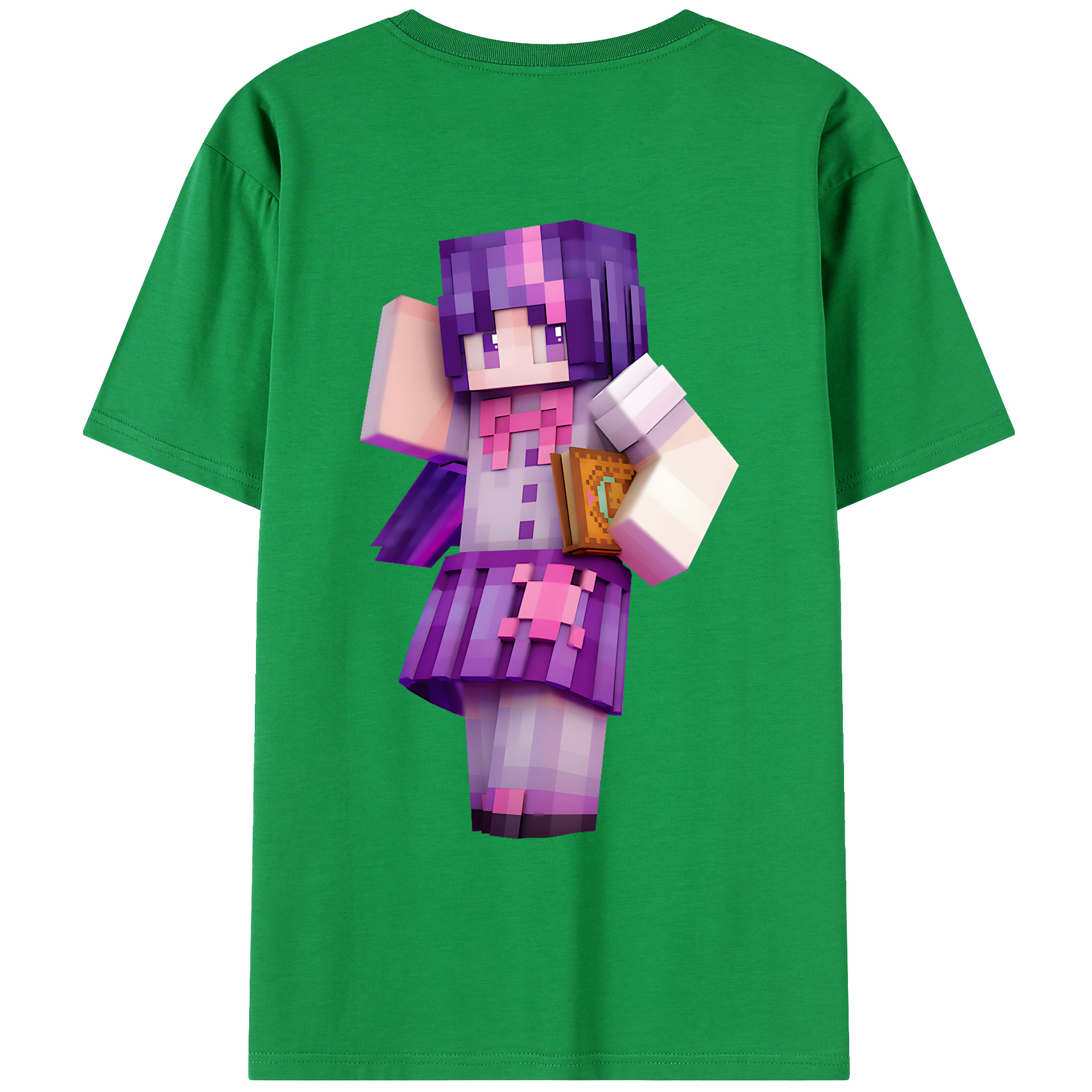（画像用） マインクラフト ブロックの世界 Minecraft MC Block world 綿100％ メンズ半袖Tシャツ（バックプリント） 通気性