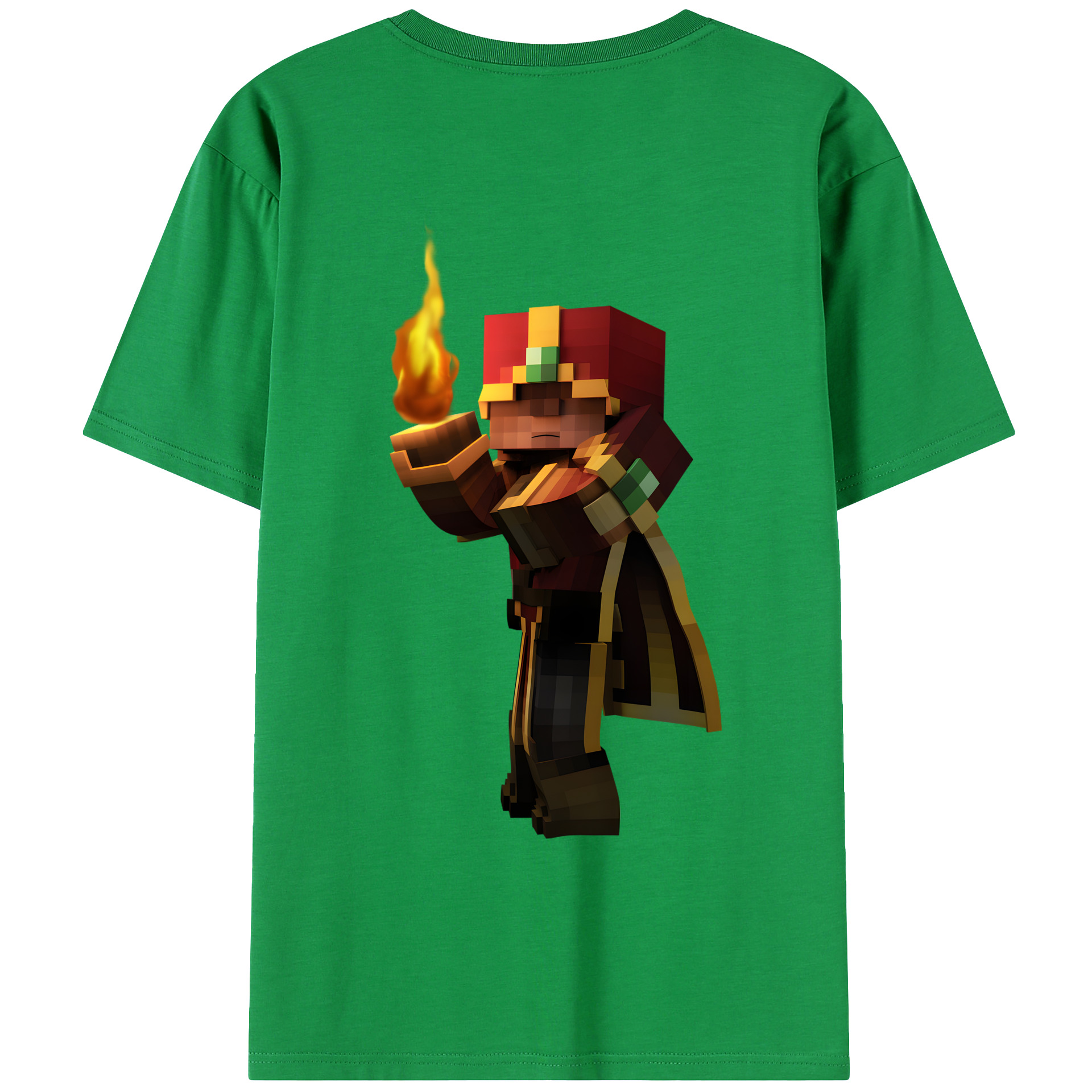 （画像用） マインクラフト ブロックの世界 Minecraft MC Block world 綿100％ メンズ半袖Tシャツ（バックプリント） 通気性