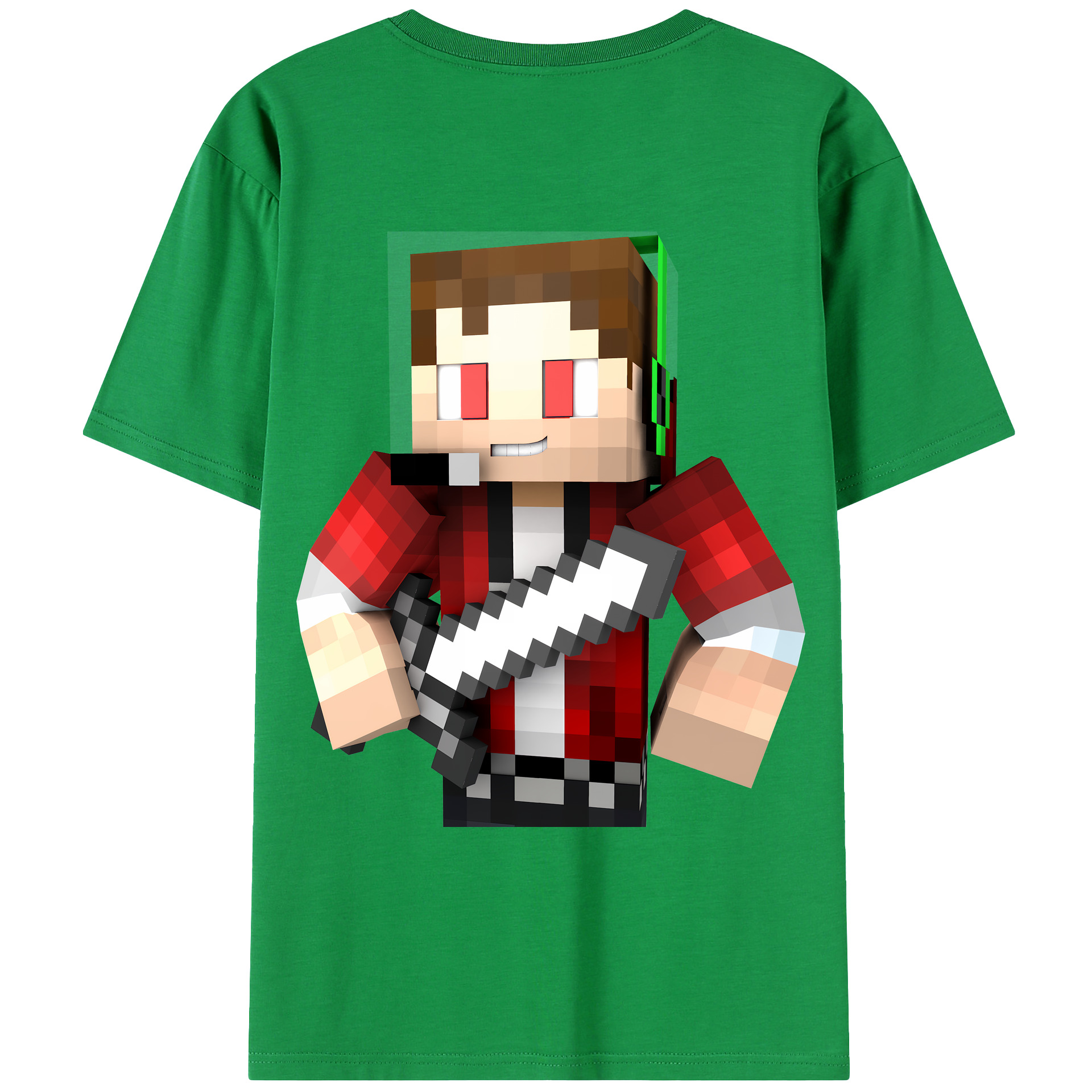 （画像用） マインクラフト ブロックの世界 Minecraft MC Block world 綿100％ メンズ半袖Tシャツ（バックプリント） 通気性