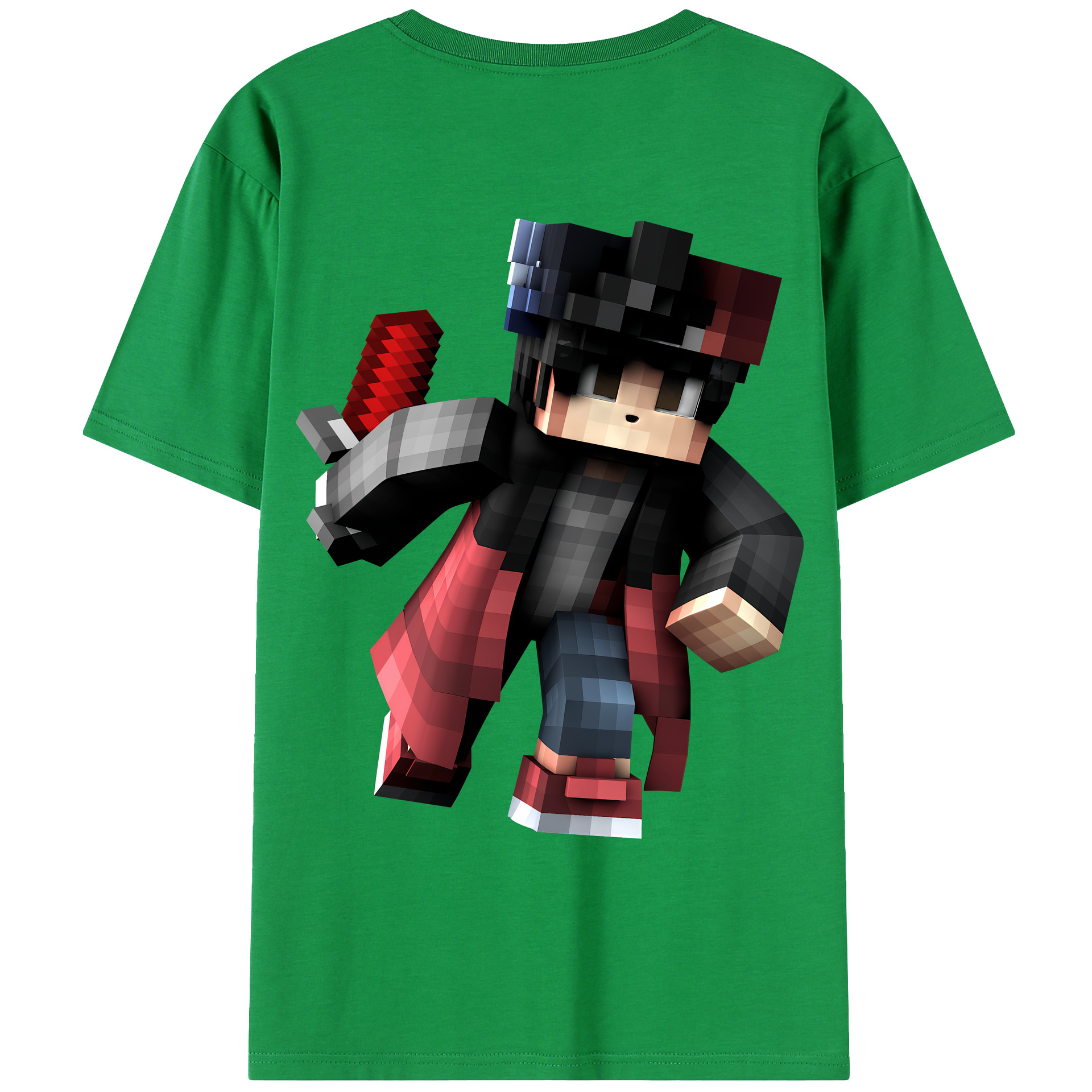 （画像用） マインクラフト ブロックの世界 Minecraft MC Block world 綿100％ メンズ半袖Tシャツ（バックプリント） 通気性