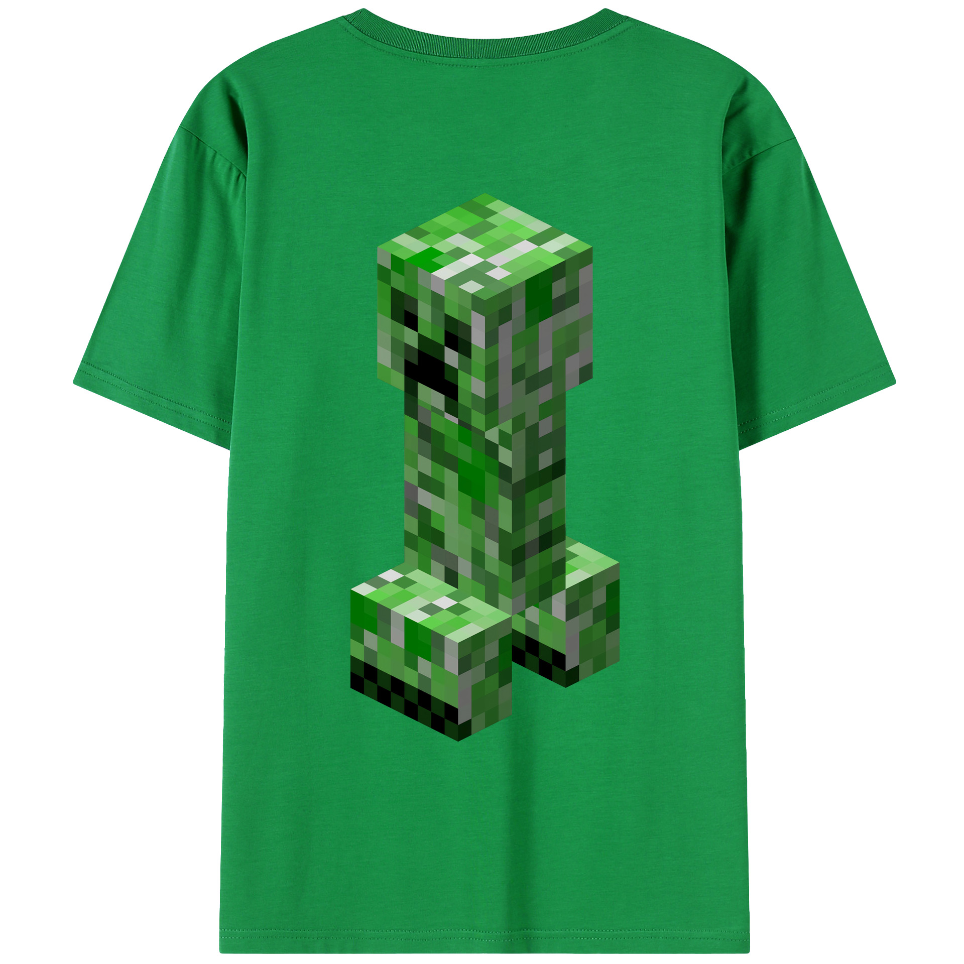（画像用） マインクラフト ブロックの世界 Minecraft MC Block world 綿100％ メンズ半袖Tシャツ（バックプリント） 通気性