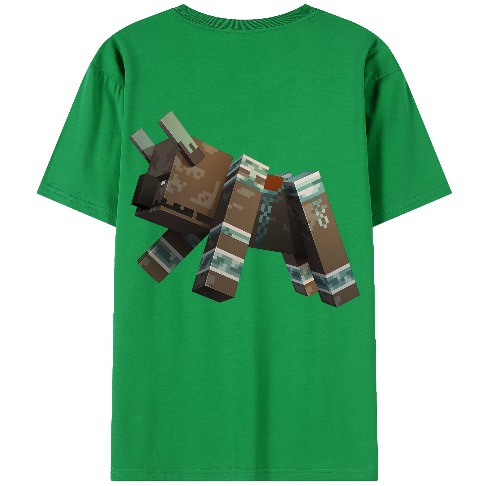 （画像用） マインクラフト ブロックの世界 Minecraft MC Block world 綿100％ メンズ半袖Tシャツ（バックプリント） 通気性