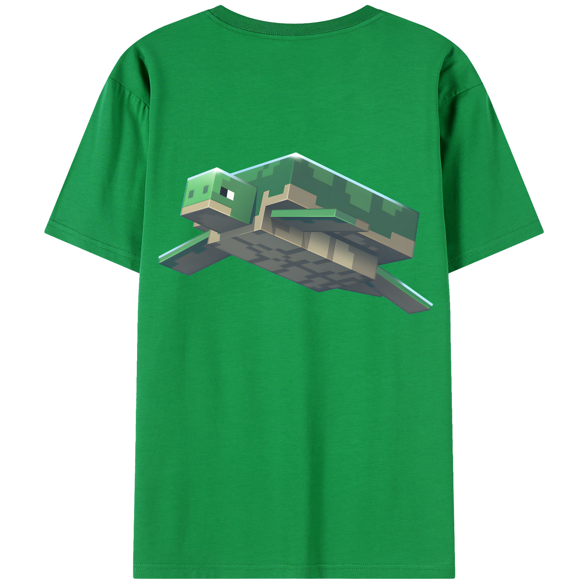 （画像用） マインクラフト ブロックの世界 Minecraft MC Block world 綿100％ メンズ半袖Tシャツ（バックプリント） 通気性