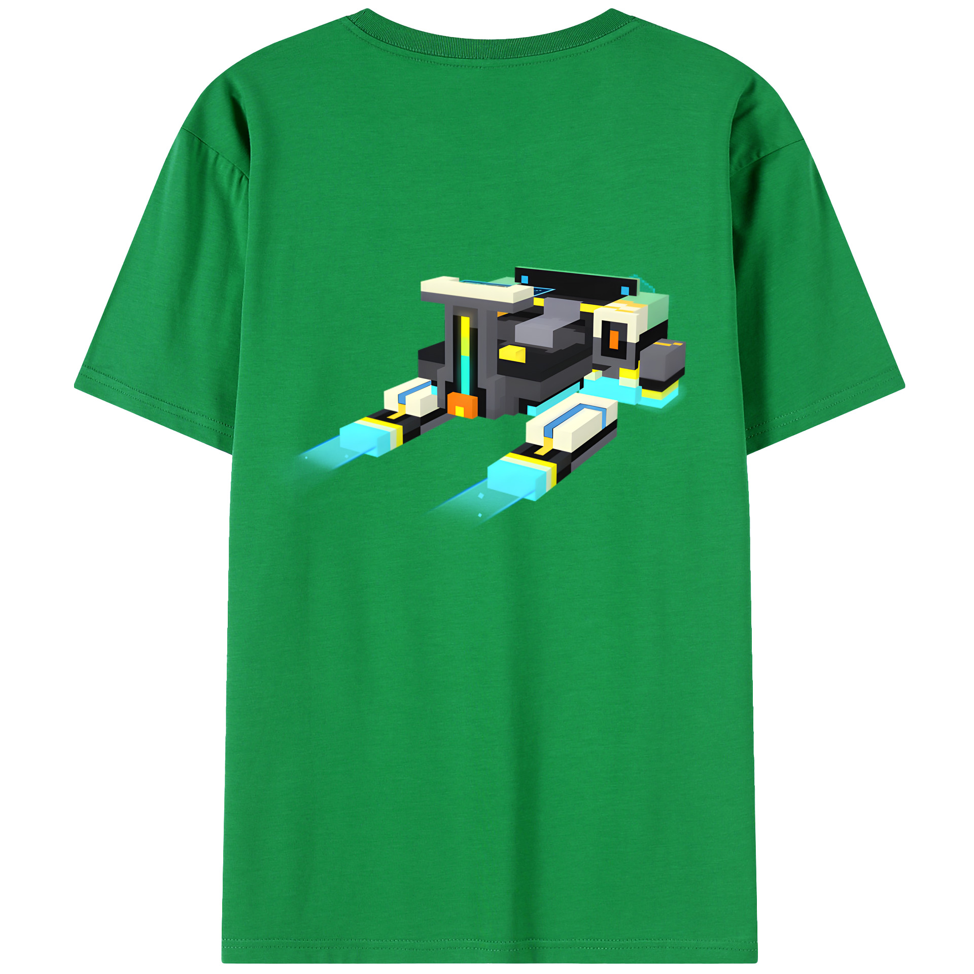 （画像用） マインクラフト ブロックの世界 Minecraft MC Block world 綿100％ メンズ半袖Tシャツ（バックプリント） 通気性