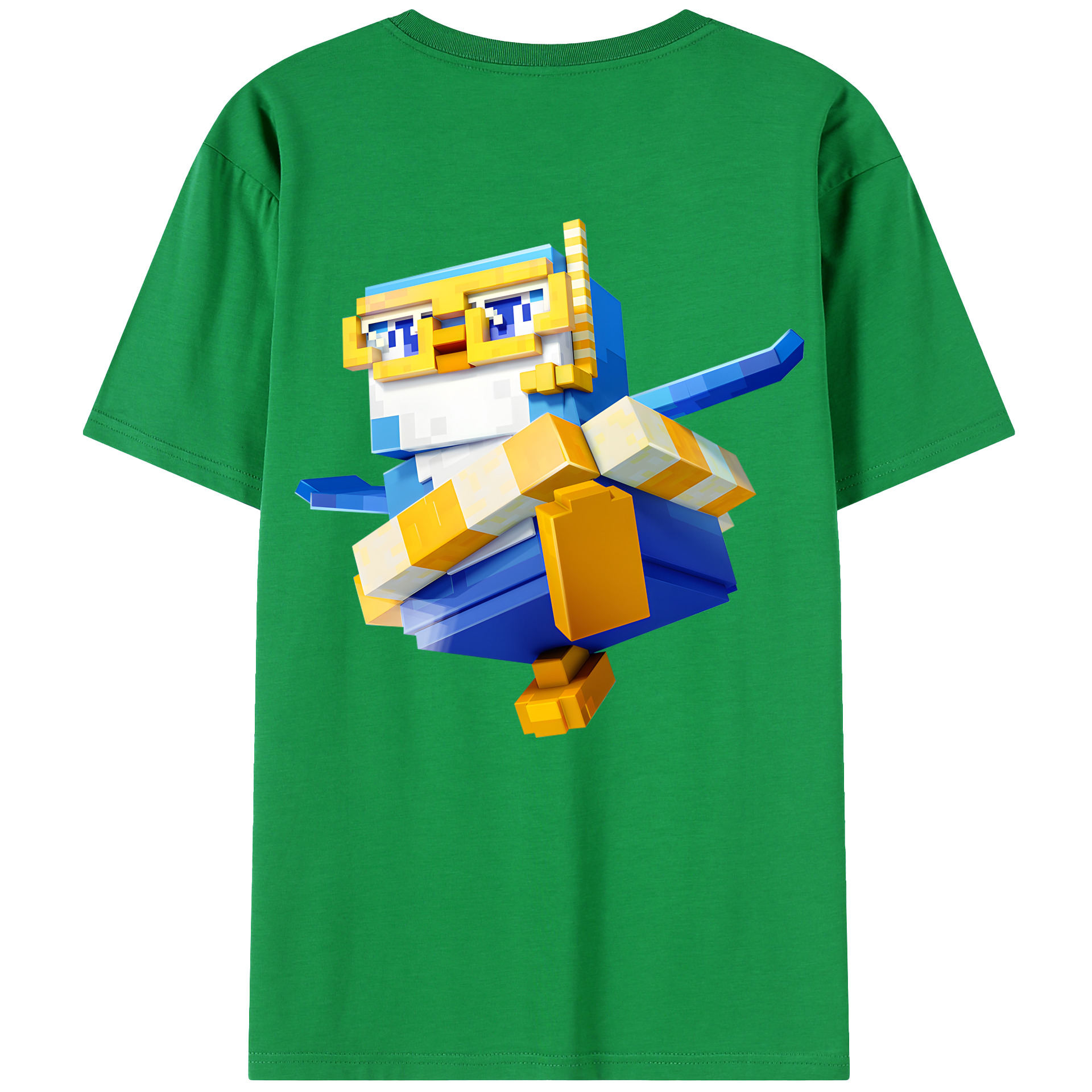 （画像用） マインクラフト ブロックの世界 Minecraft MC Block world 綿100％ メンズ半袖Tシャツ（バックプリント） 通気性