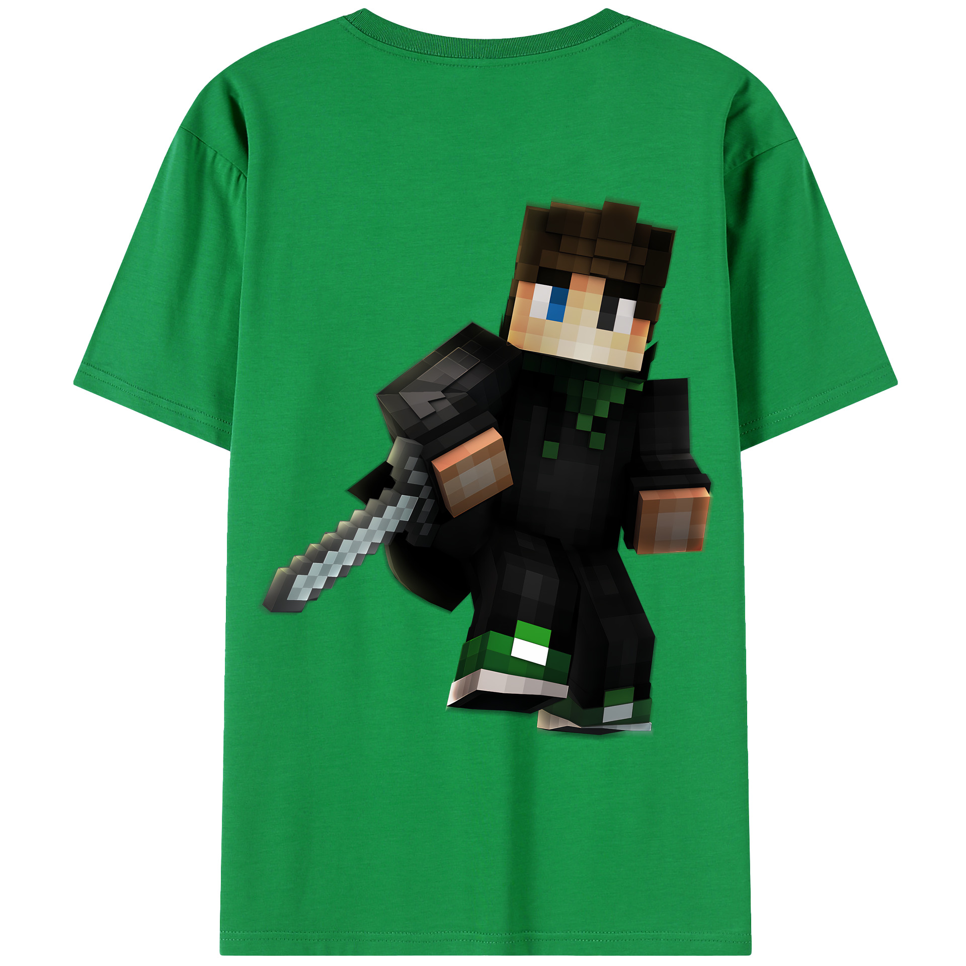 （画像用） マインクラフト ブロックの世界 Minecraft MC Block world 綿100％ メンズ半袖Tシャツ（バックプリント） 通気性