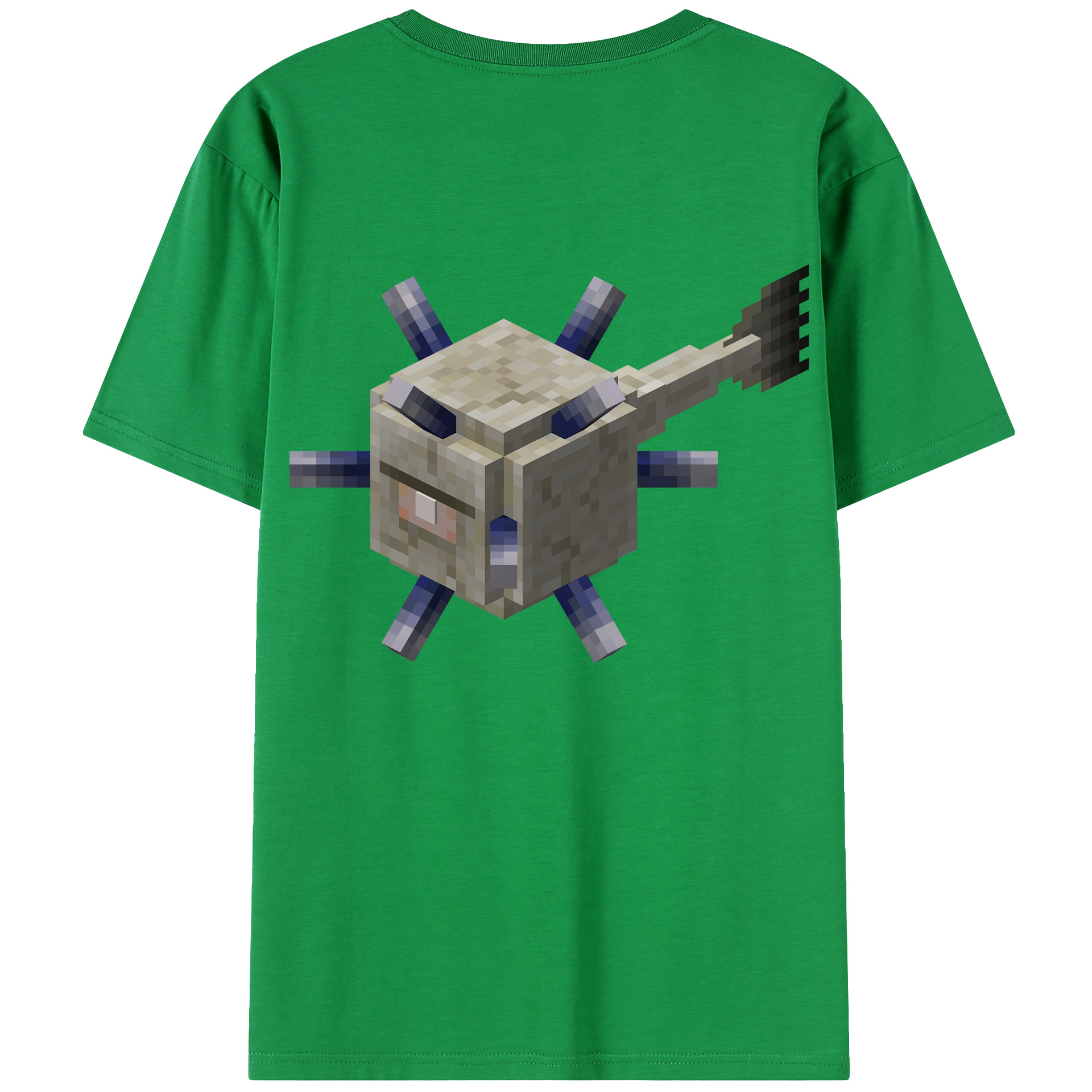（画像用） マインクラフト ブロックの世界 Minecraft MC Block world 綿100％ メンズ半袖Tシャツ（バックプリント） 通気性