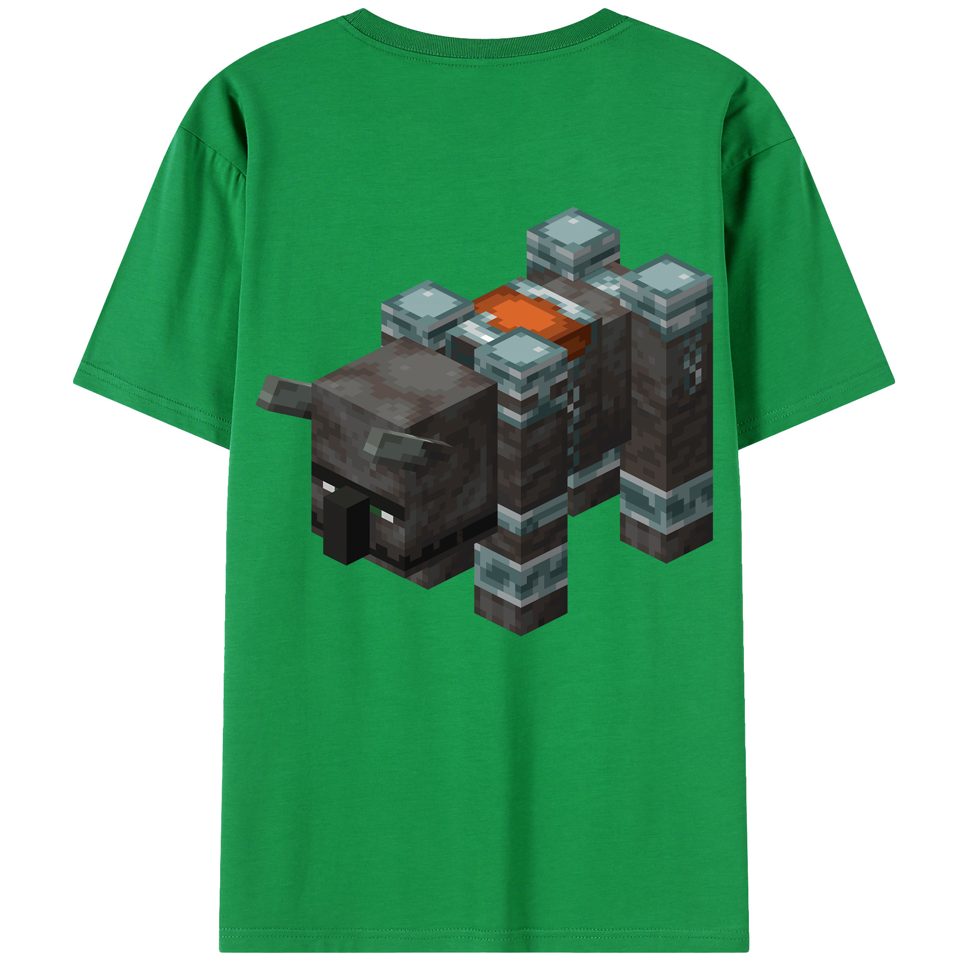 （画像用） マインクラフト ブロックの世界 Minecraft MC Block world 綿100％ メンズ半袖Tシャツ（バックプリント） 通気性