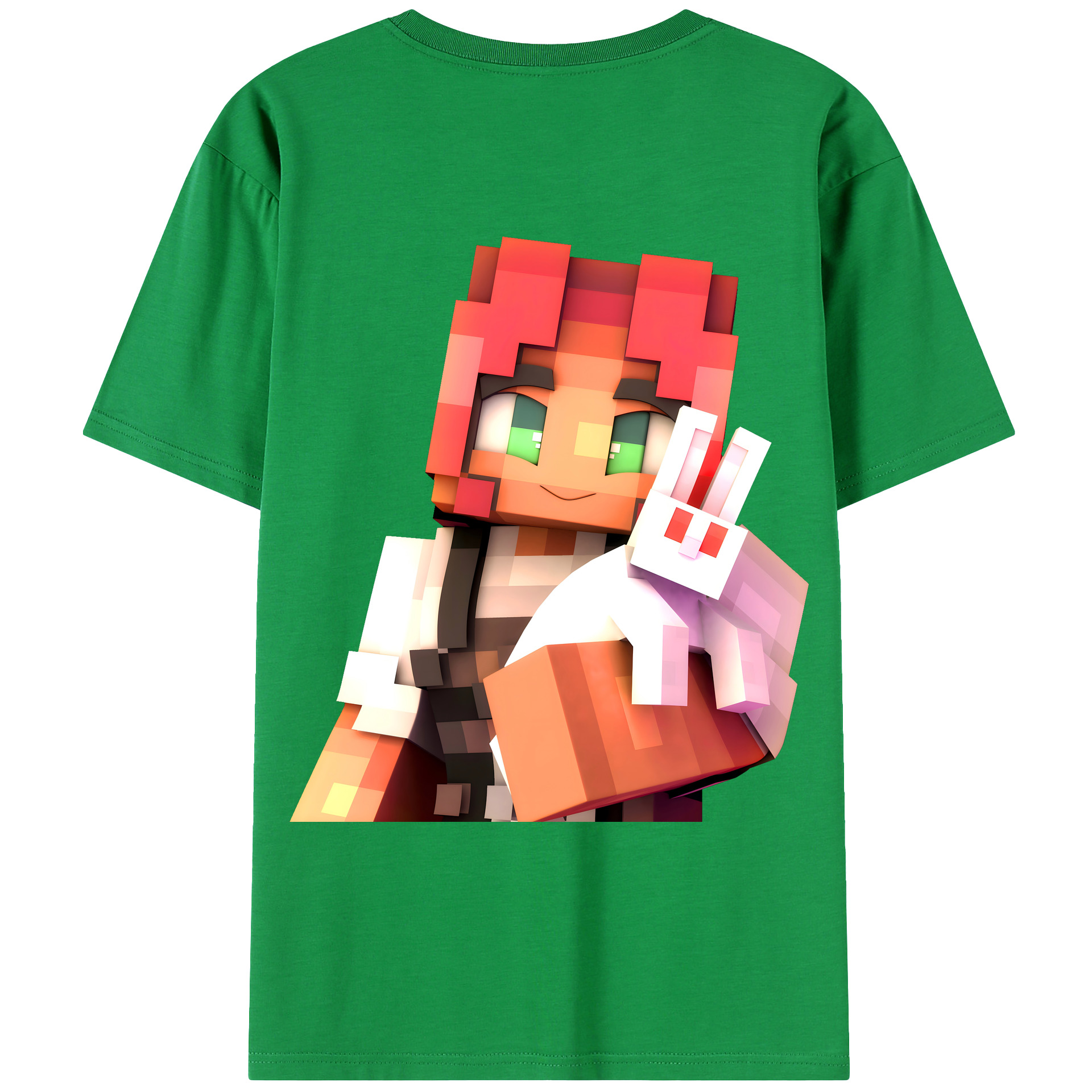 （画像用） マインクラフト ブロックの世界 Minecraft MC Block world 綿100％ メンズ半袖Tシャツ（バックプリント） 通気性