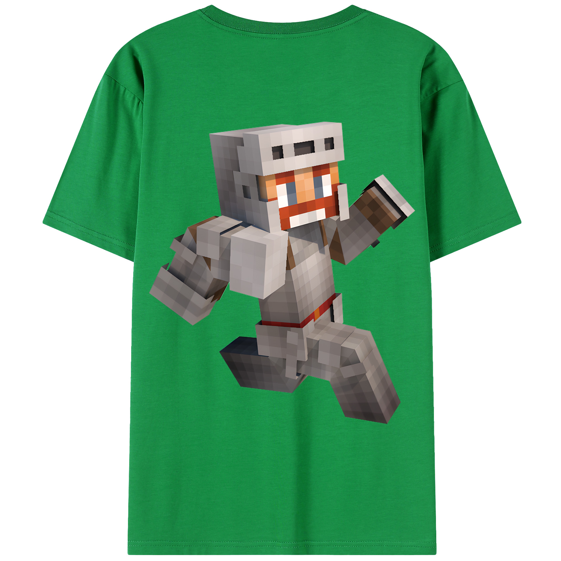 （画像用） マインクラフト ブロックの世界 Minecraft MC Block world 綿100％ メンズ半袖Tシャツ（バックプリント） 通気性