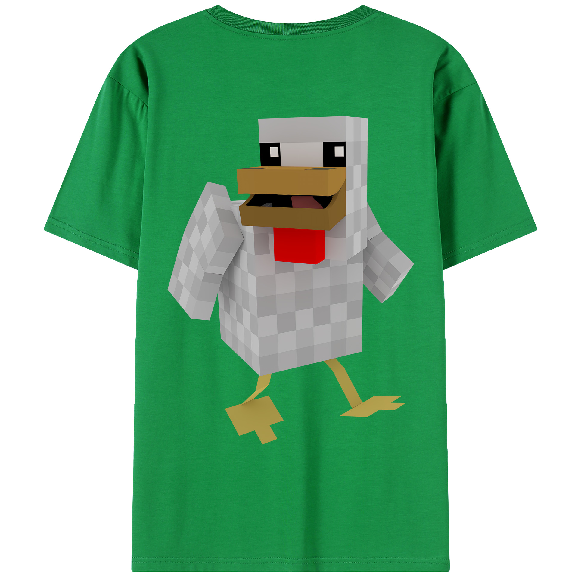 （画像用） マインクラフト ブロックの世界 Minecraft MC Block world 綿100％ メンズ半袖Tシャツ（バックプリント） 通気性