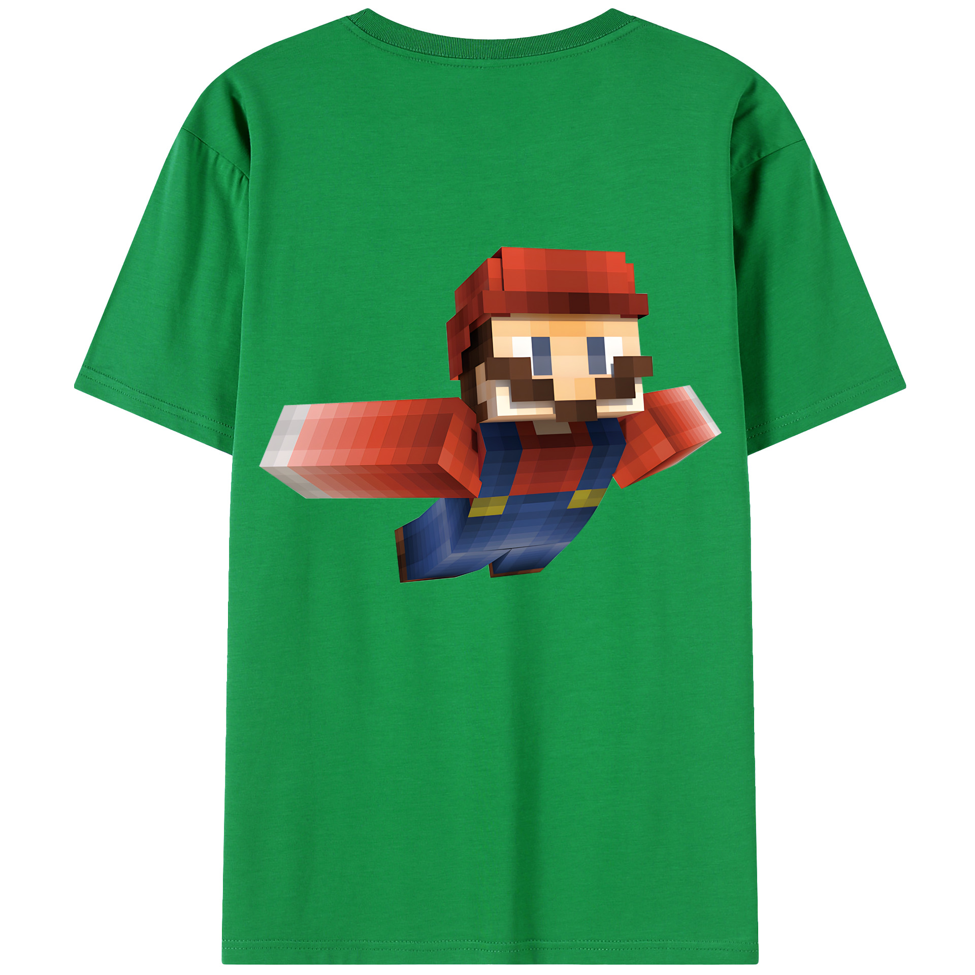 （画像用） マインクラフト ブロックの世界 Minecraft MC Block world 綿100％ メンズ半袖Tシャツ（バックプリント） 通気性