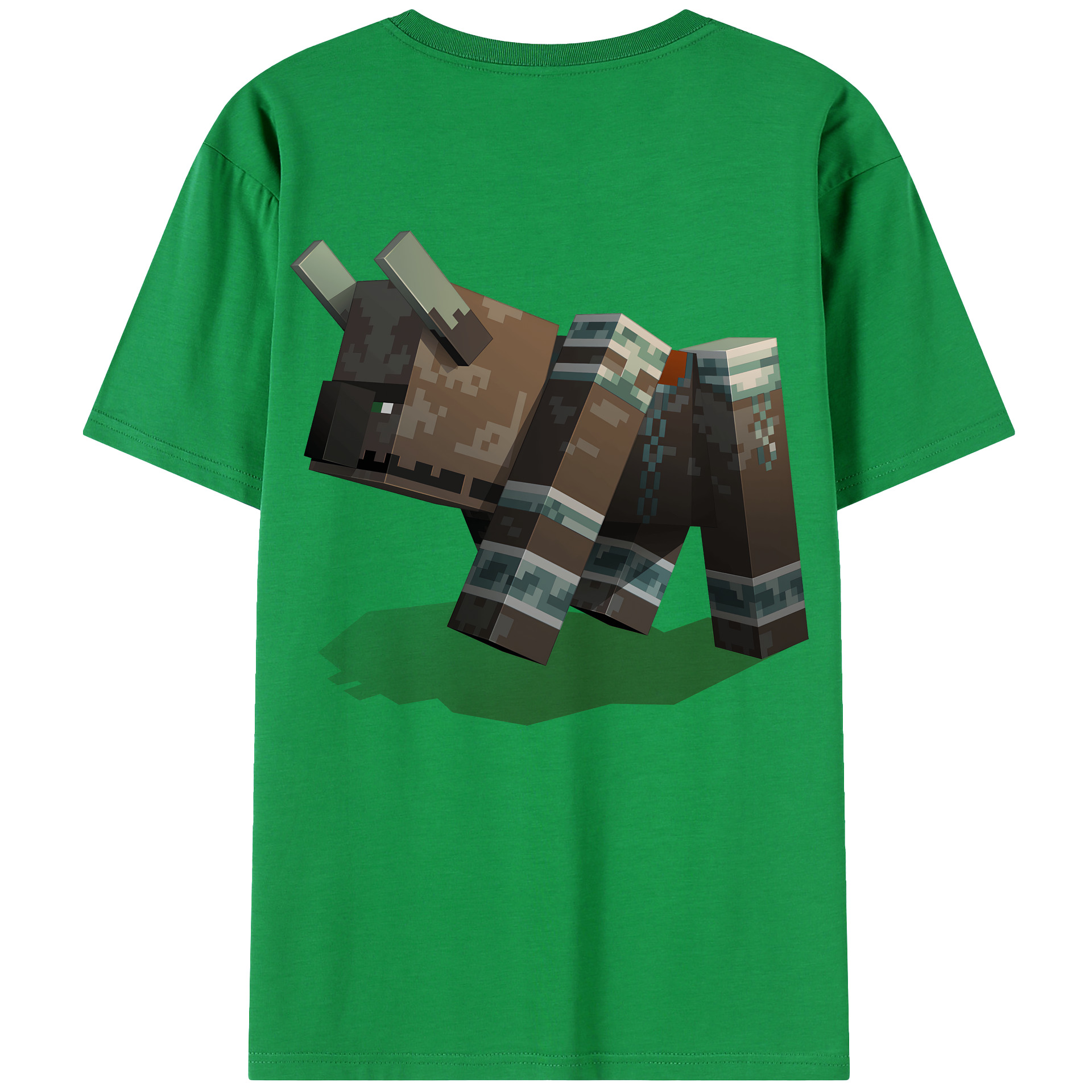 （画像用） マインクラフト ブロックの世界 Minecraft MC Block world 綿100％ メンズ半袖Tシャツ（バックプリント） 通気性