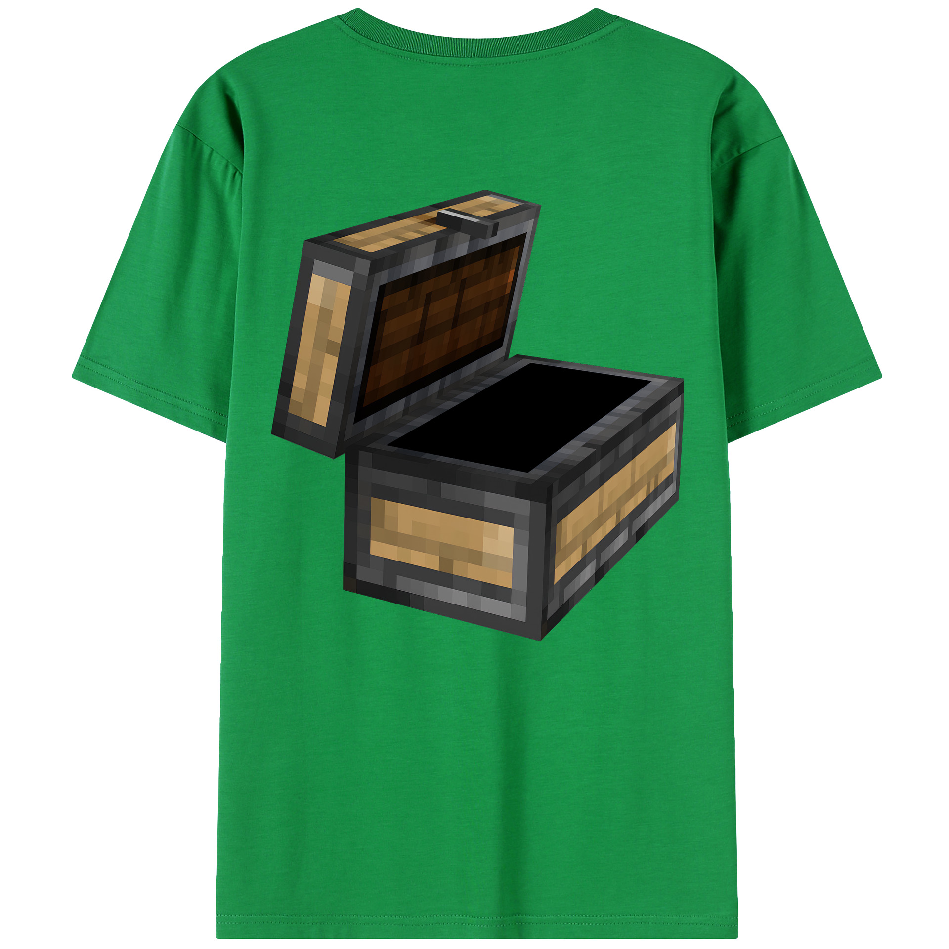 （画像用） マインクラフト ブロックの世界 Minecraft MC Block world 綿100％ メンズ半袖Tシャツ（バックプリント） 通気性