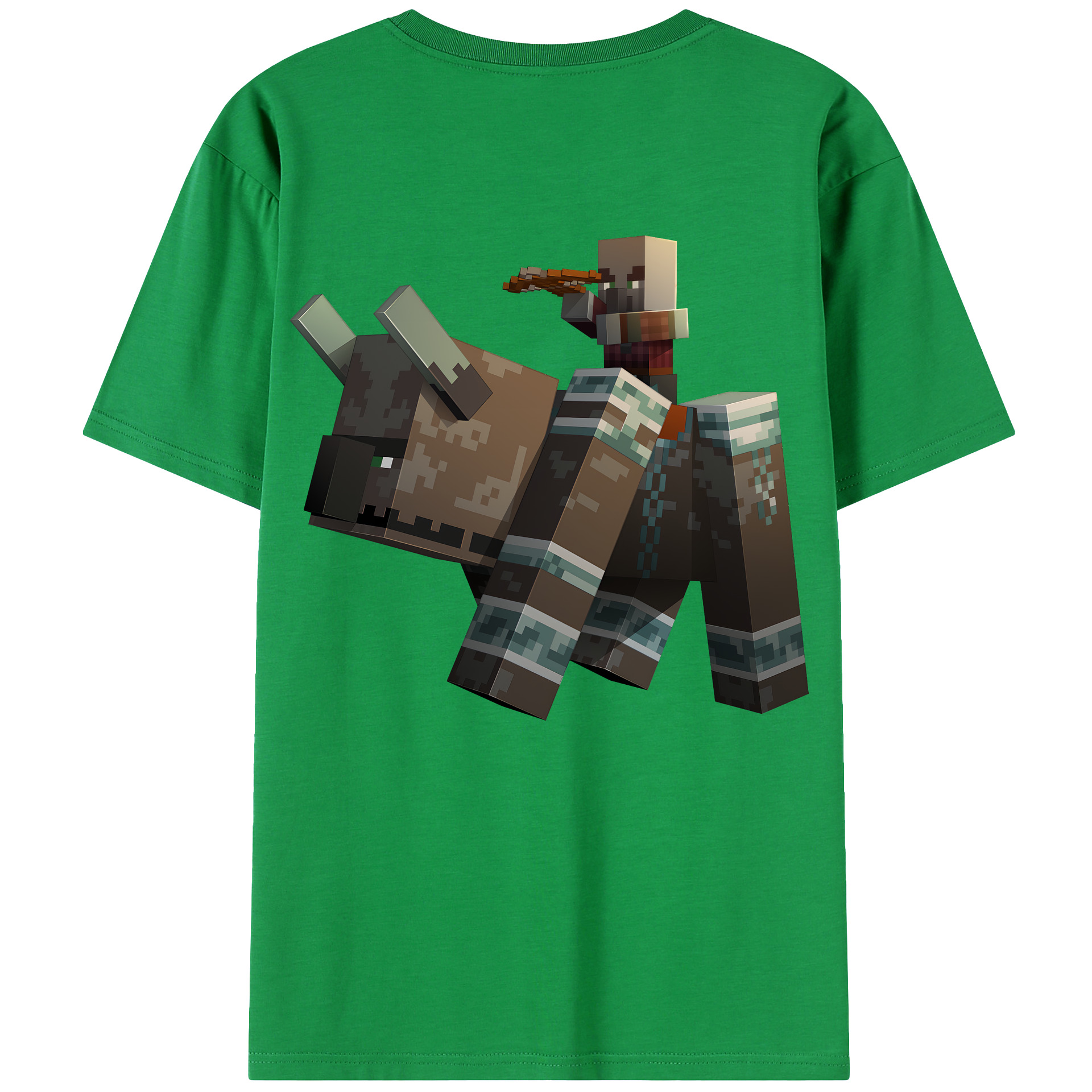 （画像用） マインクラフト ブロックの世界 Minecraft MC Block world 綿100％ メンズ半袖Tシャツ（バックプリント） 通気性
