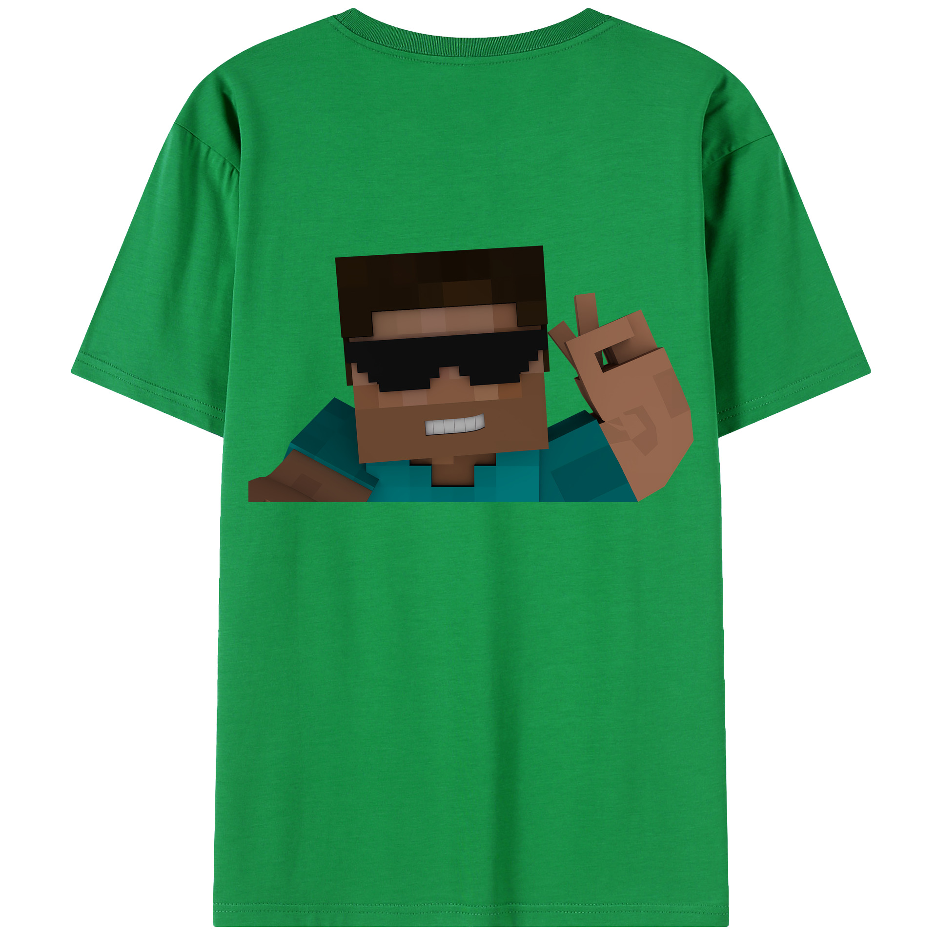 （画像用） マインクラフト ブロックの世界 Minecraft MC Block world 綿100％ メンズ半袖Tシャツ（バックプリント） 通気性