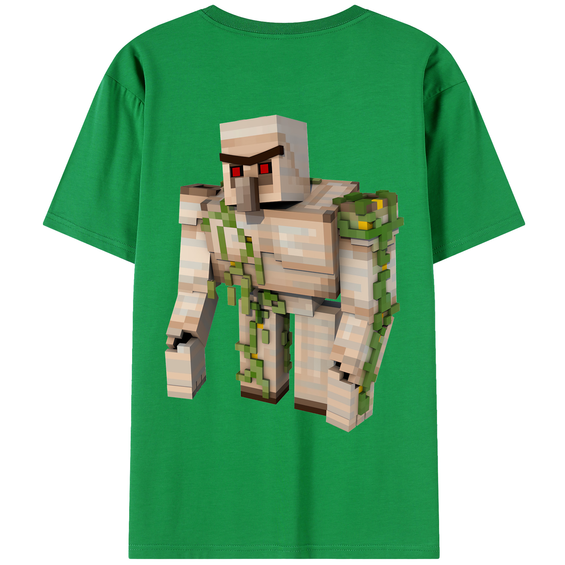 （画像用） マインクラフト ブロックの世界 Minecraft MC Block world 綿100％ メンズ半袖Tシャツ（バックプリント） 通気性
