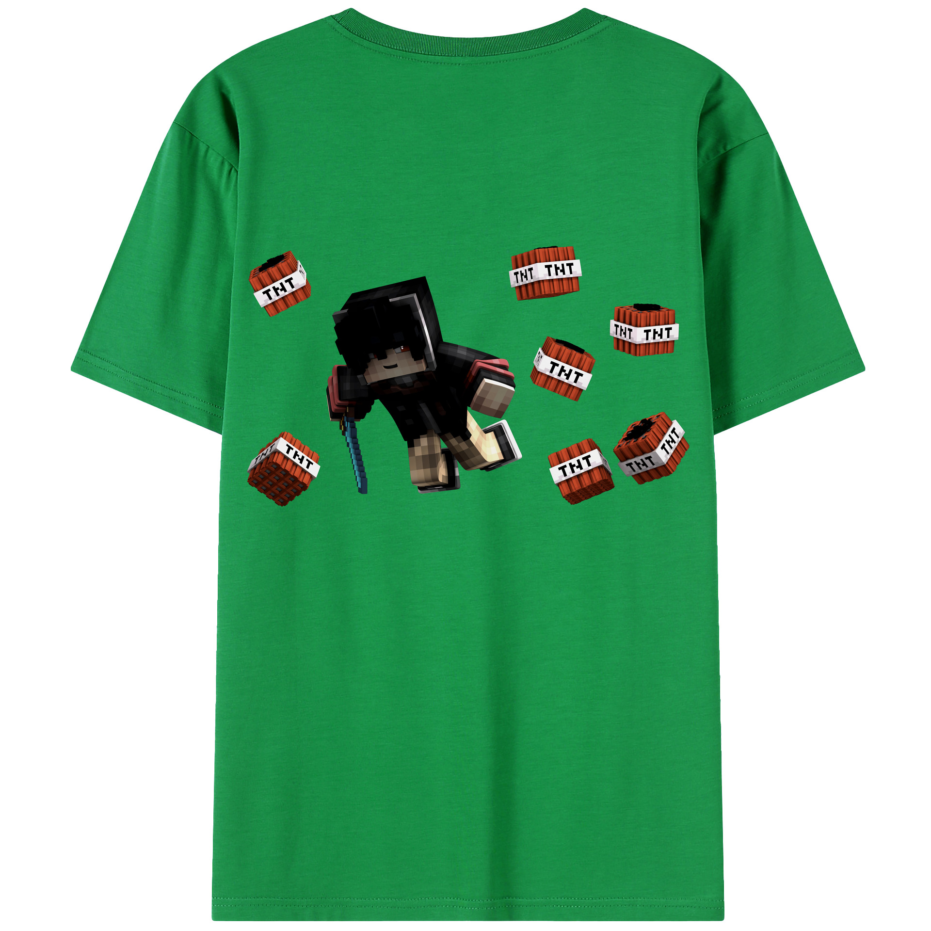 （画像用） マインクラフト ブロックの世界 Minecraft MC Block world 綿100％ メンズ半袖Tシャツ（バックプリント） 通気性