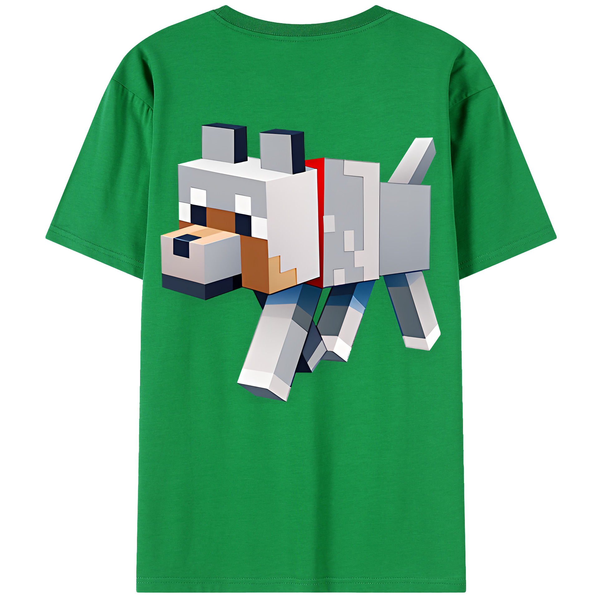 （画像用） マインクラフト ブロックの世界 Minecraft MC Block world 綿100％ メンズ半袖Tシャツ（バックプリント） 通気性