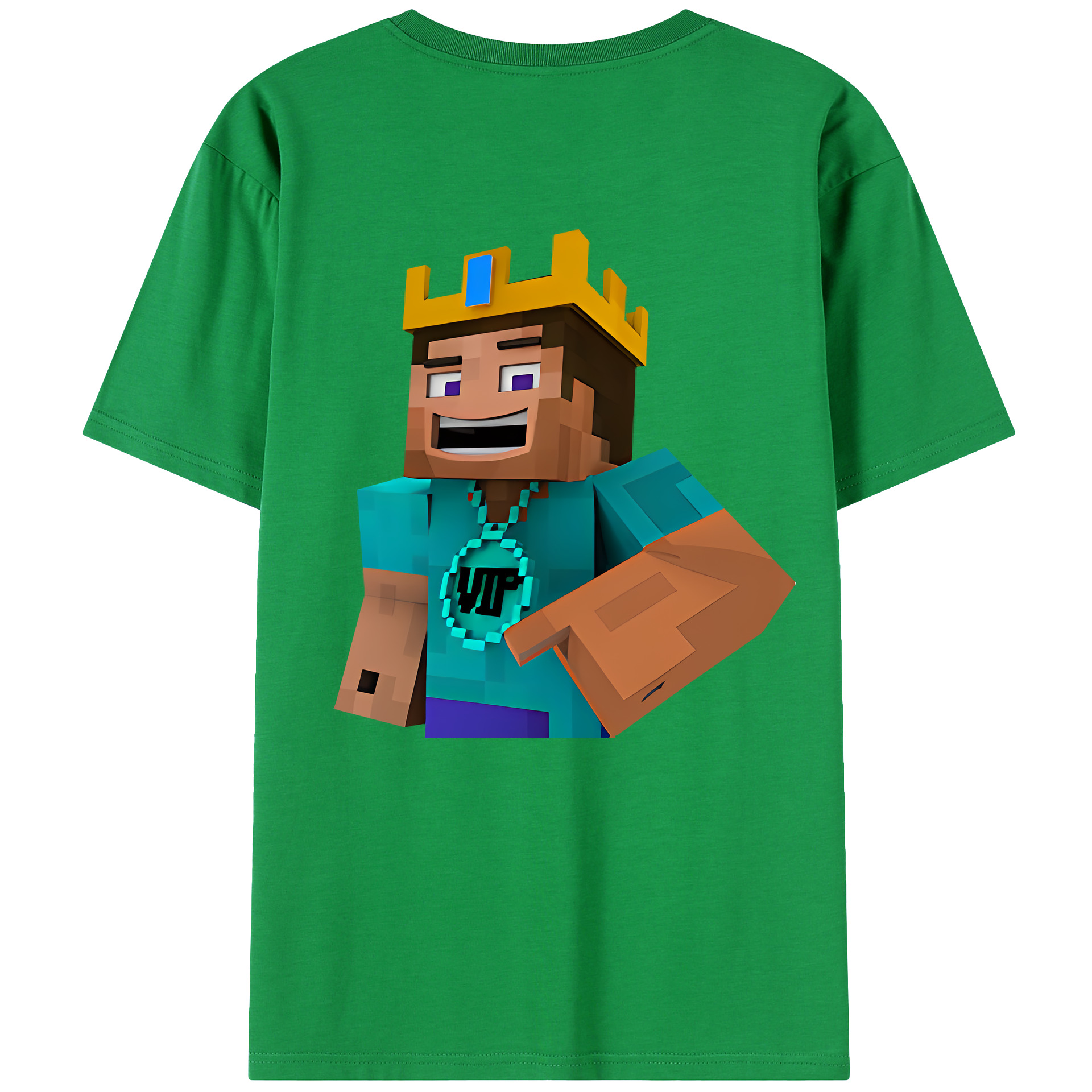 （画像用） マインクラフト ブロックの世界 Minecraft MC Block world 綿100％ メンズ半袖Tシャツ（バックプリント） 通気性