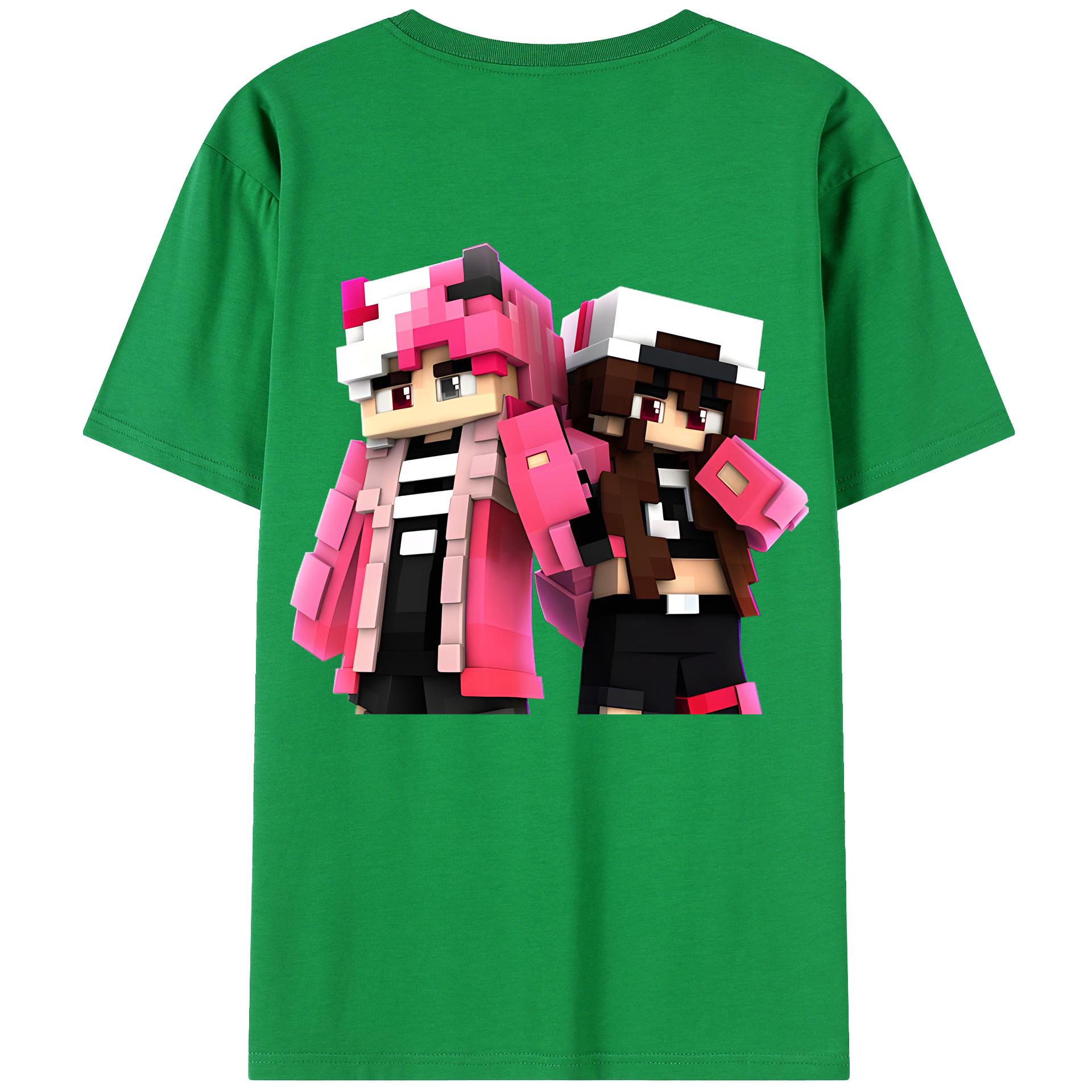 （画像用） マインクラフト ブロックの世界 Minecraft MC Block world 綿100％ メンズ半袖Tシャツ（バックプリント） 通気性
