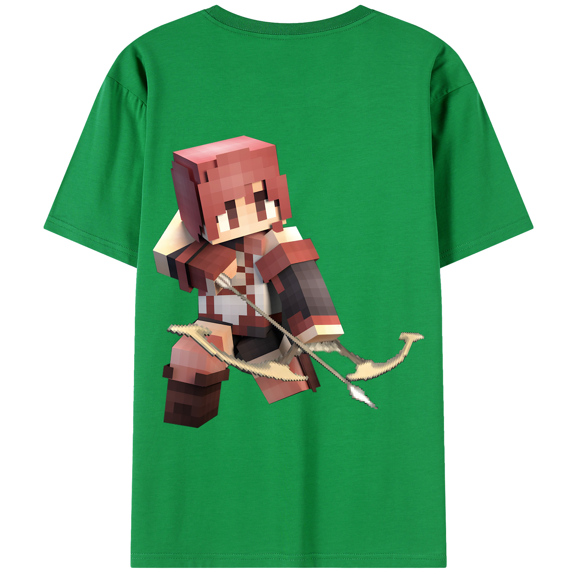 （画像用） マインクラフト ブロックの世界 Minecraft MC Block world 綿100％ メンズ半袖Tシャツ（バックプリント） 通気性