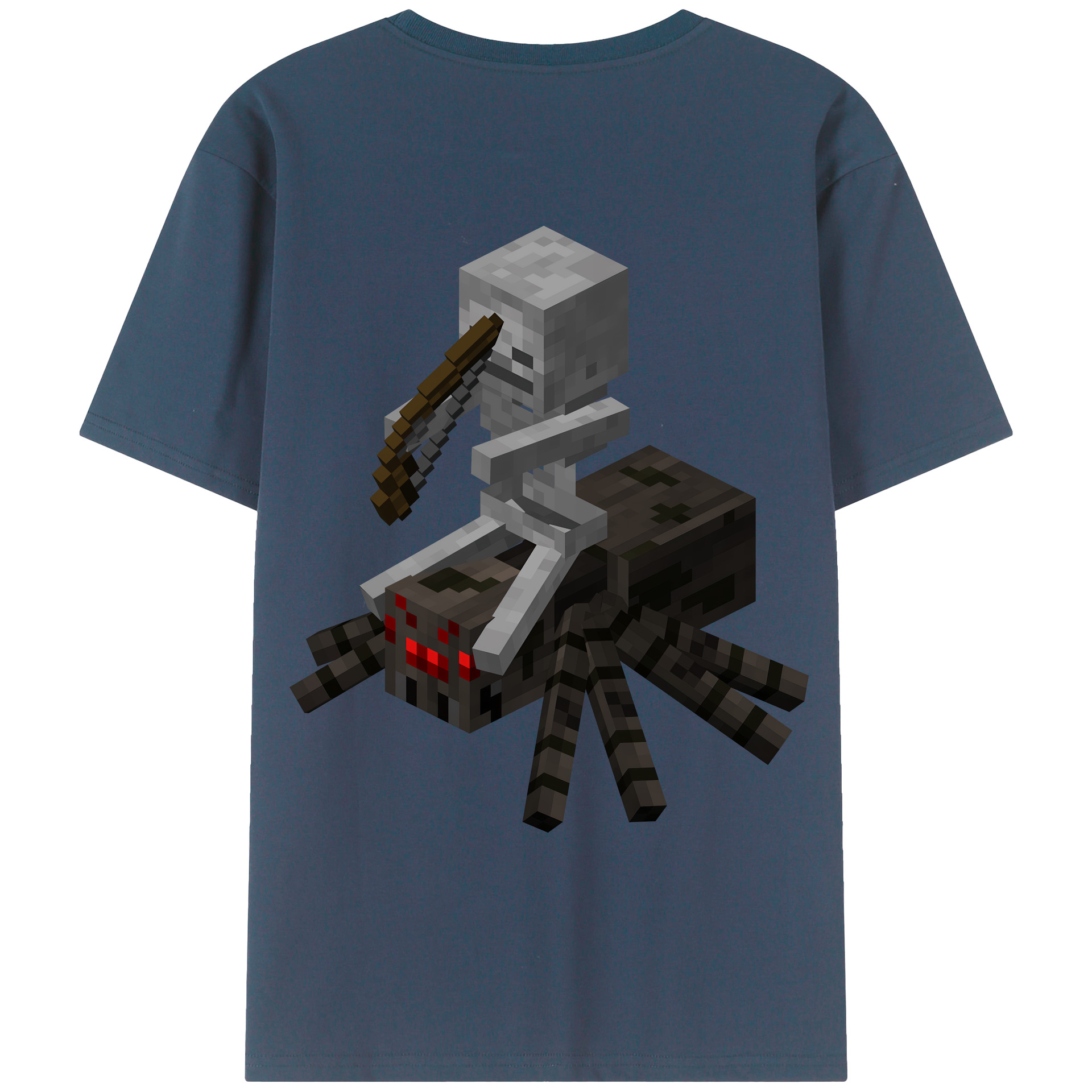 （画像用） マインクラフト ブロックの世界 Minecraft MC Block world 綿100％ メンズ半袖Tシャツ（バックプリント） 通気性