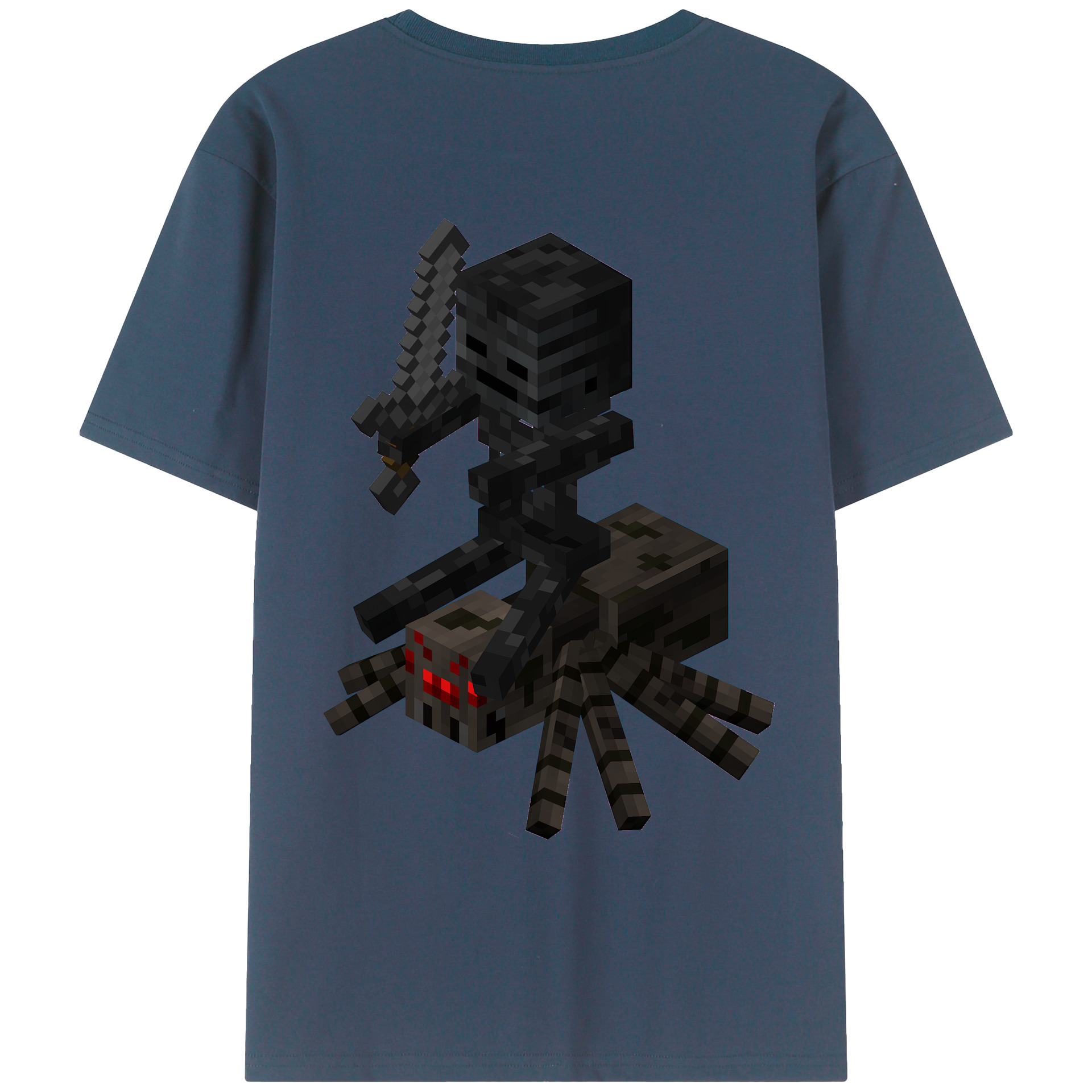 （画像用） マインクラフト ブロックの世界 Minecraft MC Block world 綿100％ メンズ半袖Tシャツ（バックプリント） 通気性