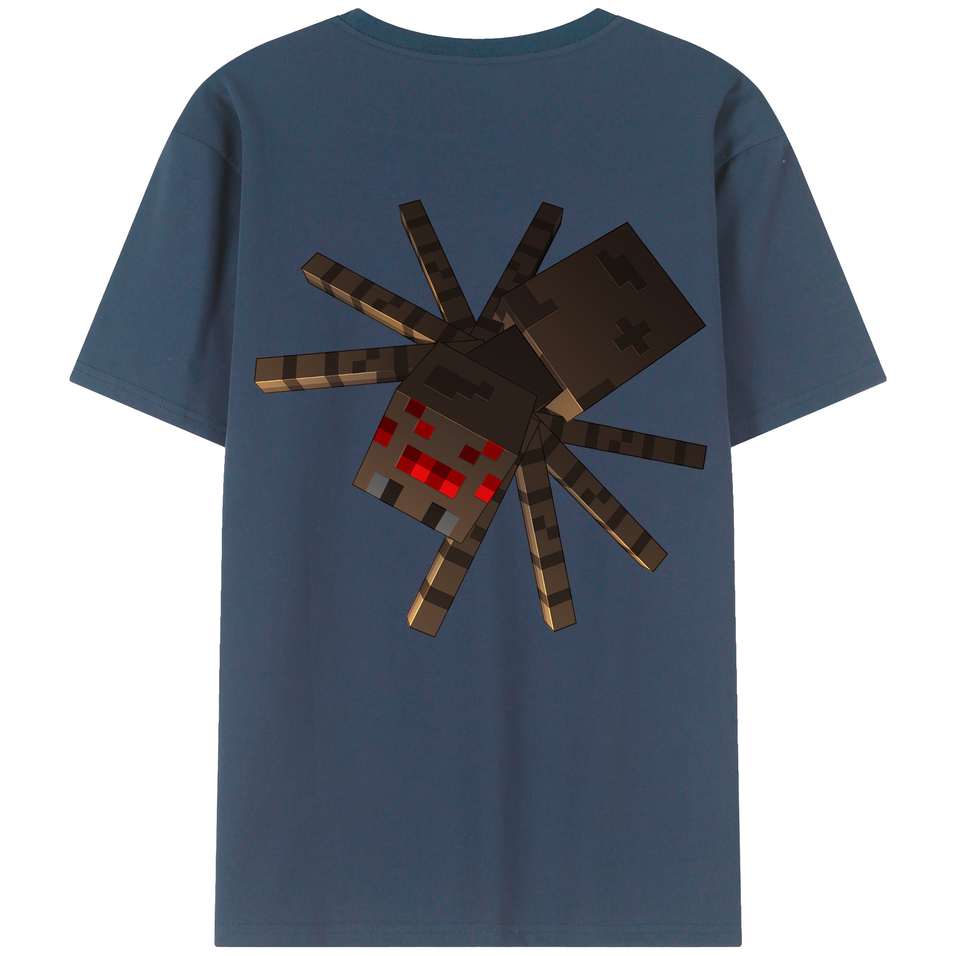（画像用） マインクラフト ブロックの世界 Minecraft MC Block world 綿100％ メンズ半袖Tシャツ（バックプリント） 通気性