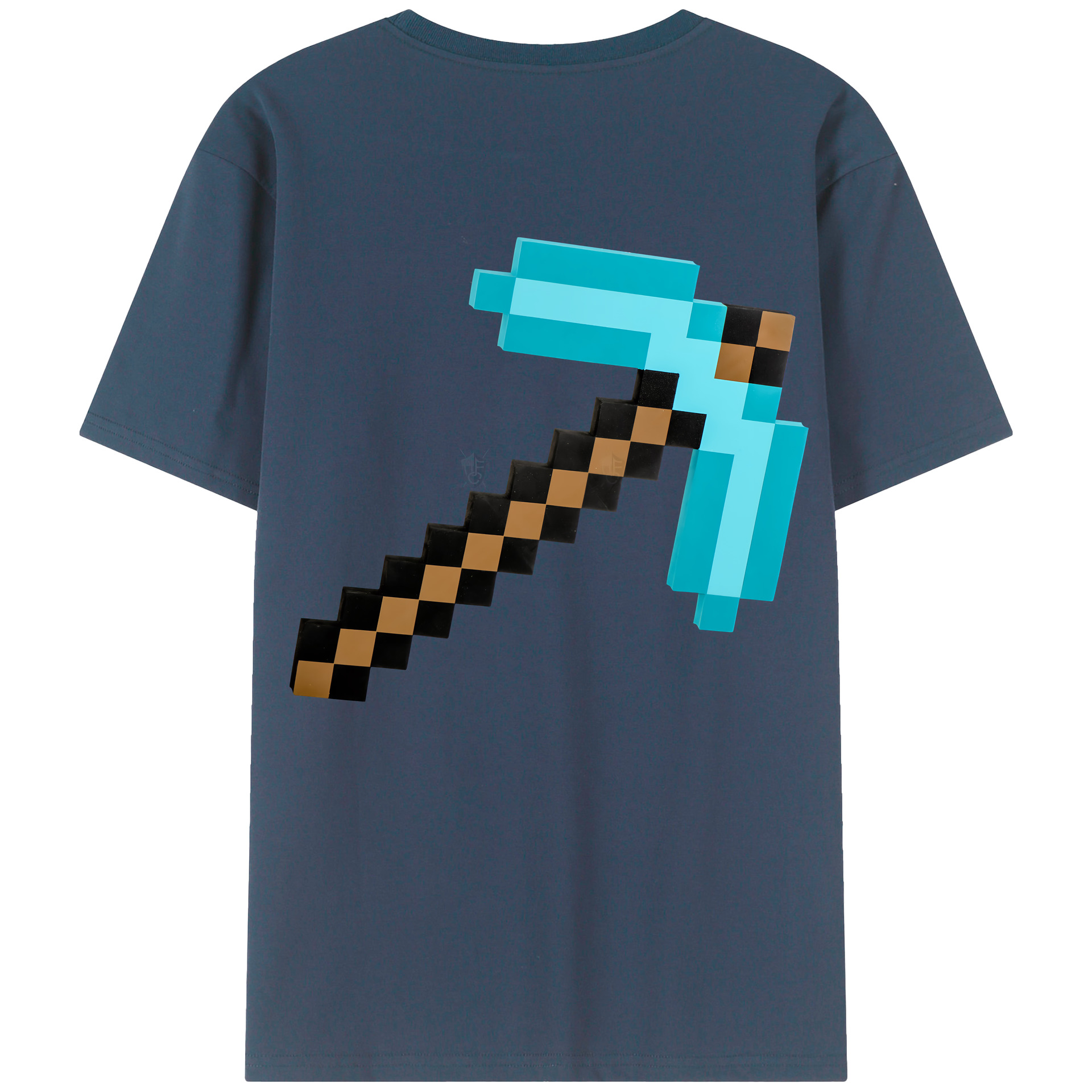 （画像用） マインクラフト ブロックの世界 Minecraft MC Block world 綿100％ メンズ半袖Tシャツ（バックプリント） 通気性