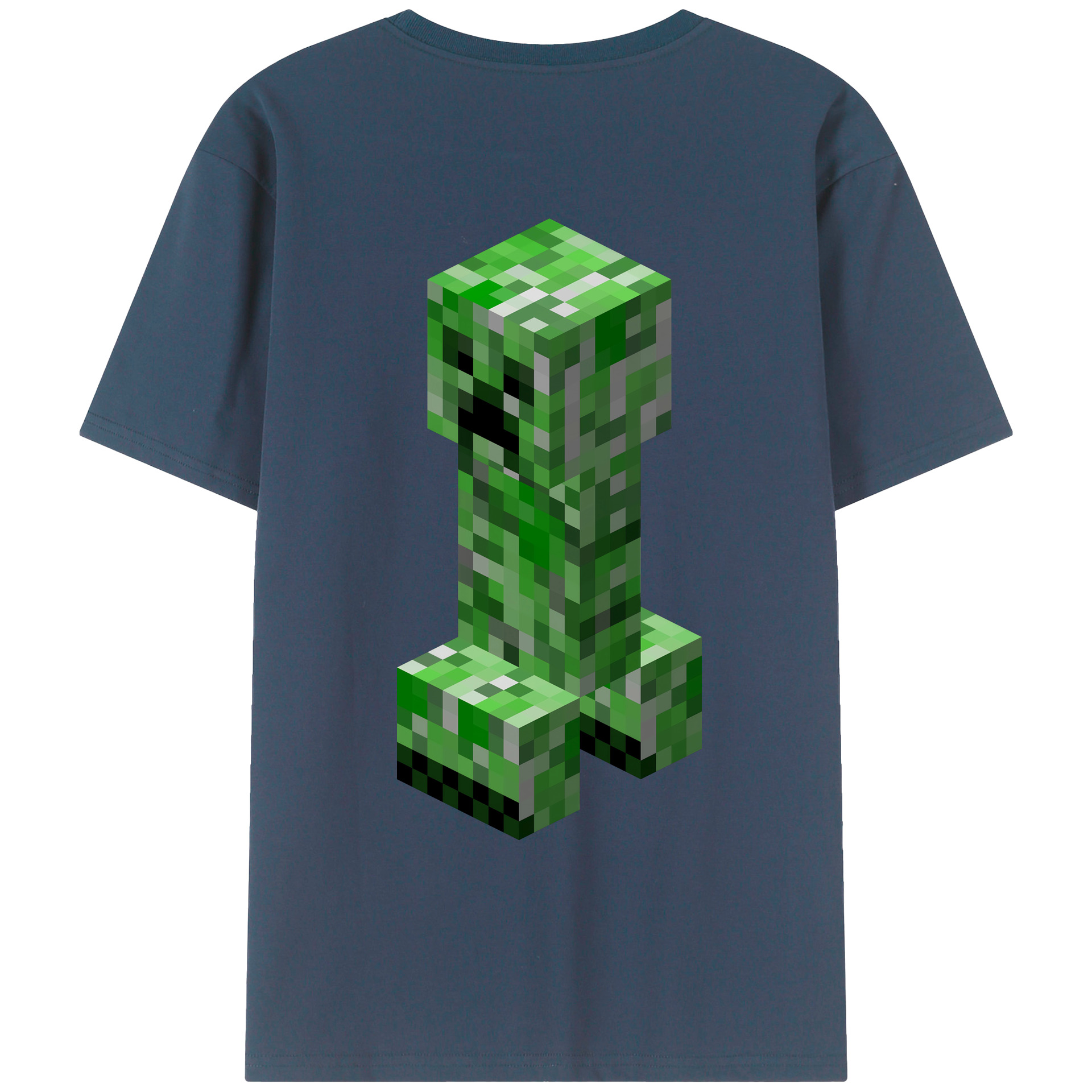 （画像用） マインクラフト ブロックの世界 Minecraft MC Block world 綿100％ メンズ半袖Tシャツ（バックプリント） 通気性