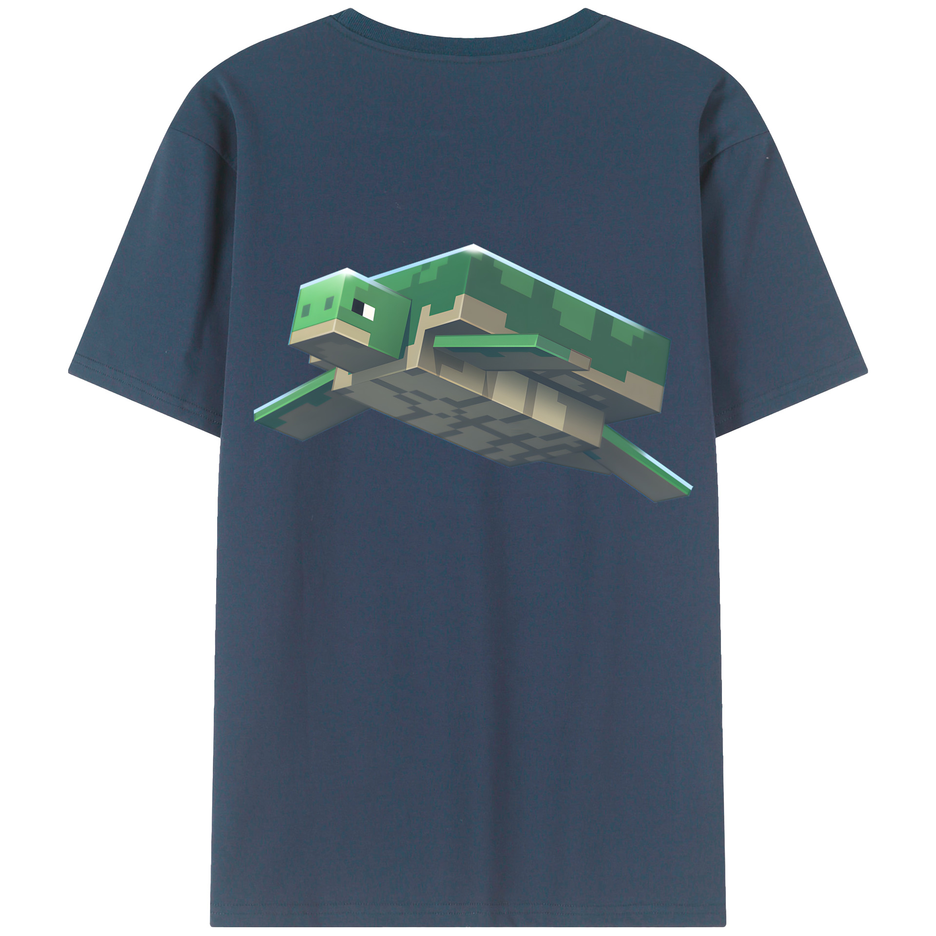 （画像用） マインクラフト ブロックの世界 Minecraft MC Block world 綿100％ メンズ半袖Tシャツ（バックプリント） 通気性