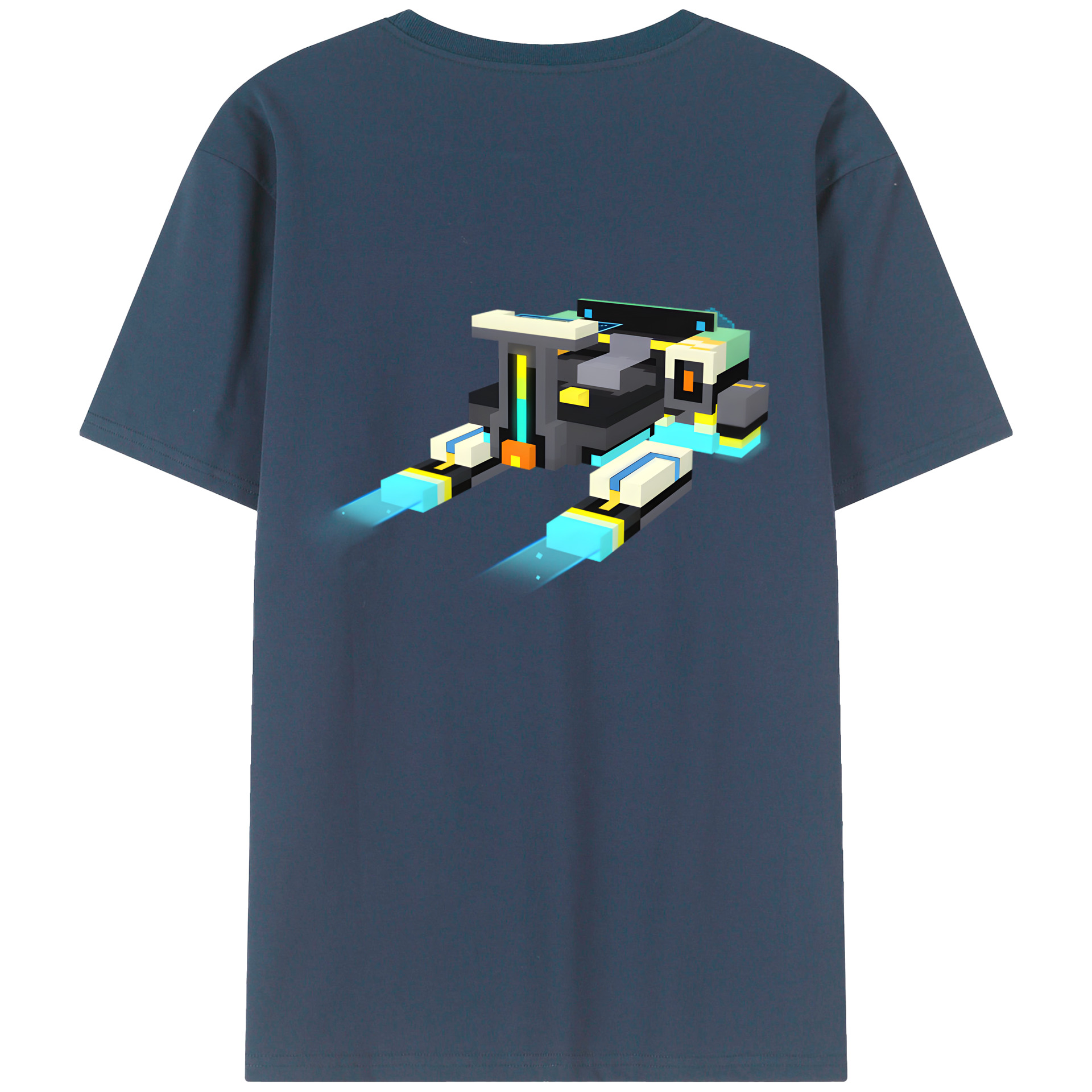 （画像用） マインクラフト ブロックの世界 Minecraft MC Block world 綿100％ メンズ半袖Tシャツ（バックプリント） 通気性