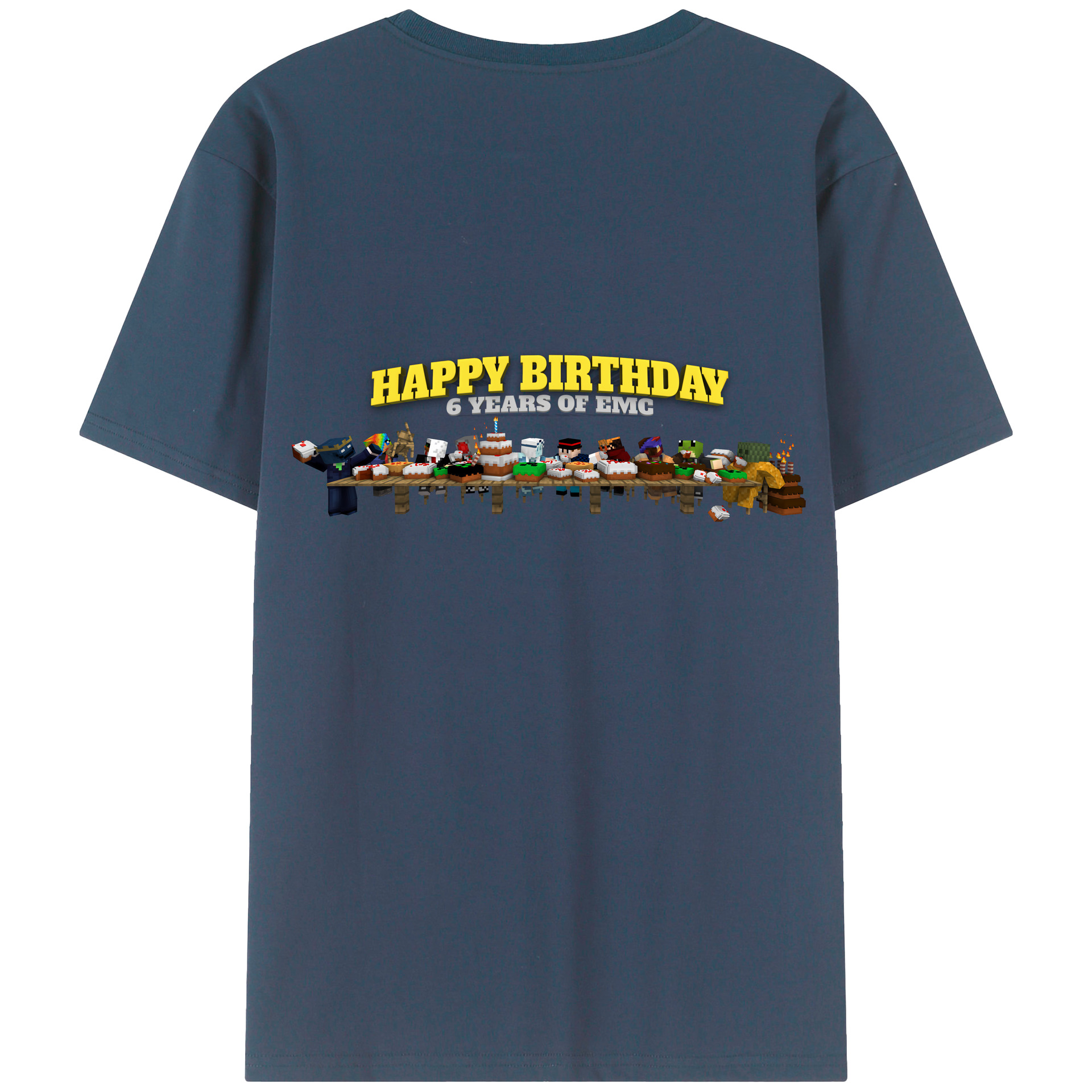 （画像用） マインクラフト ブロックの世界 Minecraft MC Block world 綿100％ メンズ半袖Tシャツ（バックプリント） 通気性