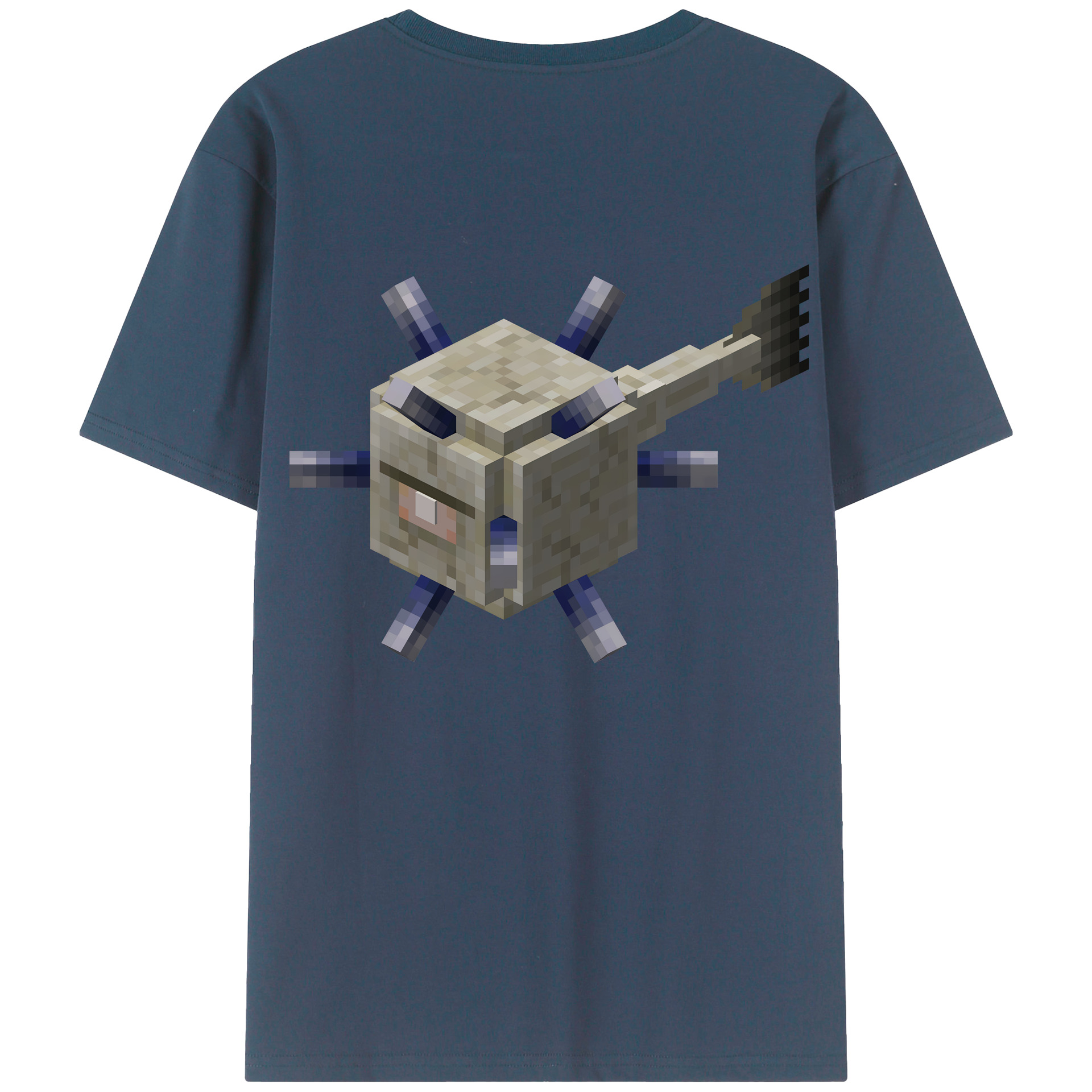 （画像用） マインクラフト ブロックの世界 Minecraft MC Block world 綿100％ メンズ半袖Tシャツ（バックプリント） 通気性