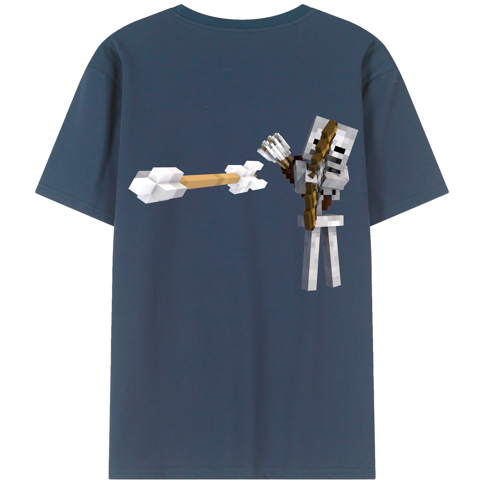 （画像用） マインクラフト ブロックの世界 Minecraft MC Block world 綿100％ メンズ半袖Tシャツ（バックプリント） 通気性