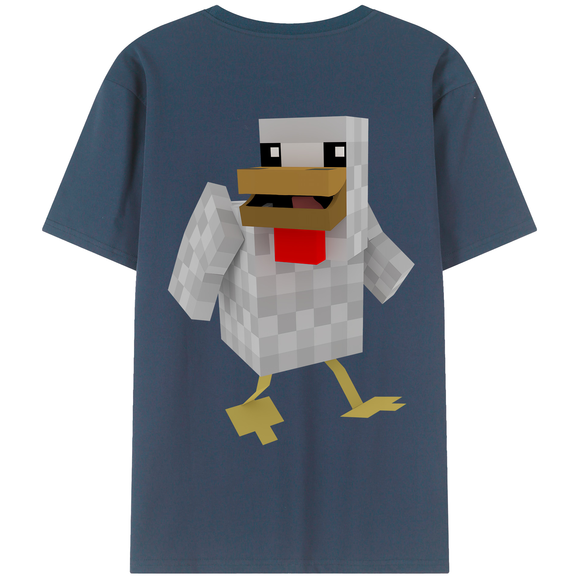 （画像用） マインクラフト ブロックの世界 Minecraft MC Block world 綿100％ メンズ半袖Tシャツ（バックプリント） 通気性