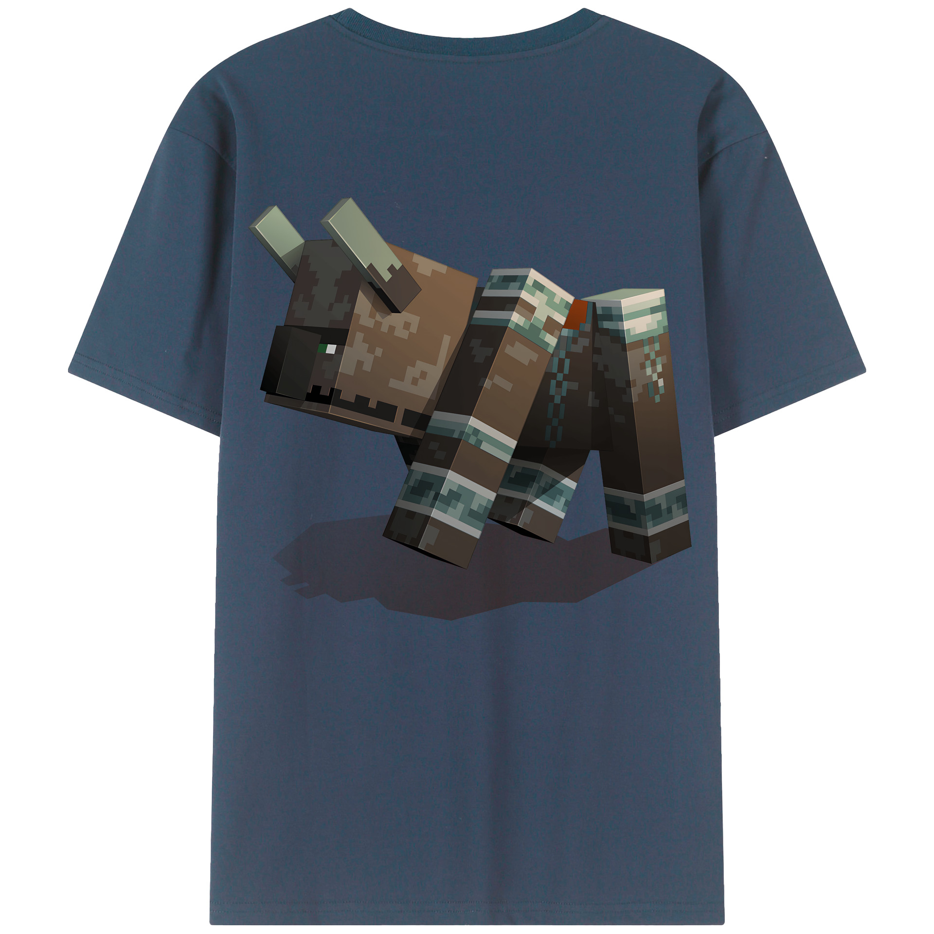 （画像用） マインクラフト ブロックの世界 Minecraft MC Block world 綿100％ メンズ半袖Tシャツ（バックプリント） 通気性