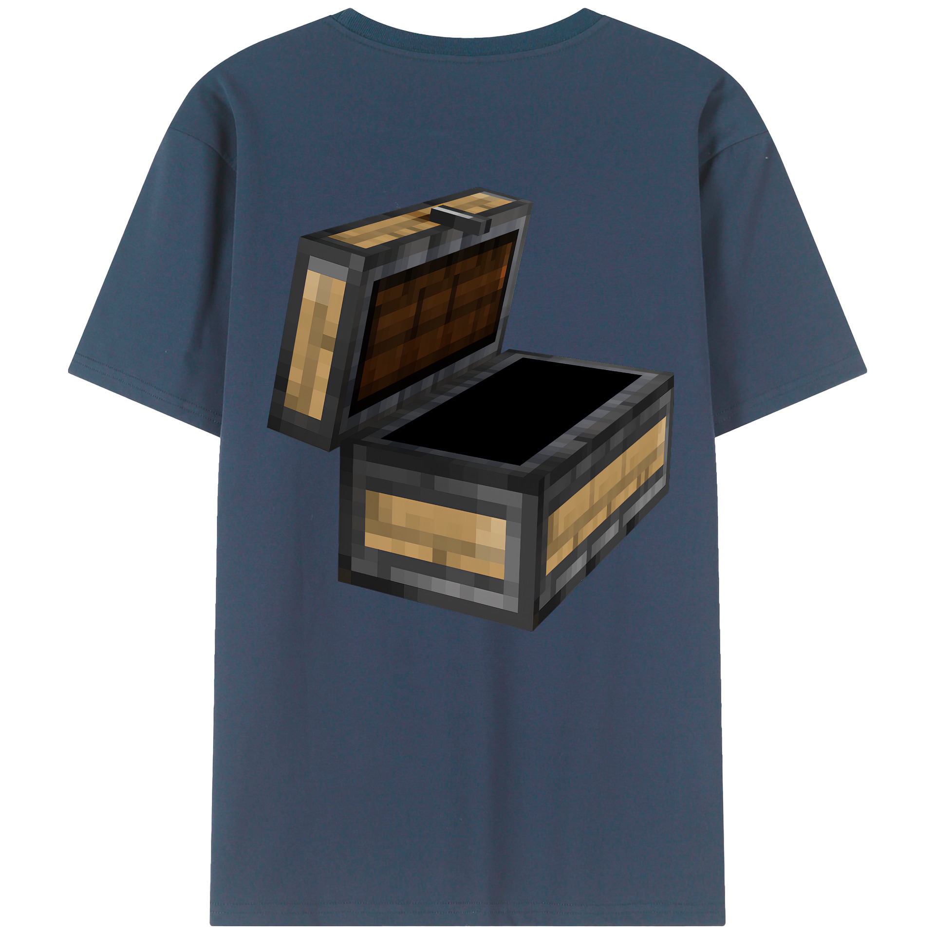 （画像用） マインクラフト ブロックの世界 Minecraft MC Block world 綿100％ メンズ半袖Tシャツ（バックプリント） 通気性