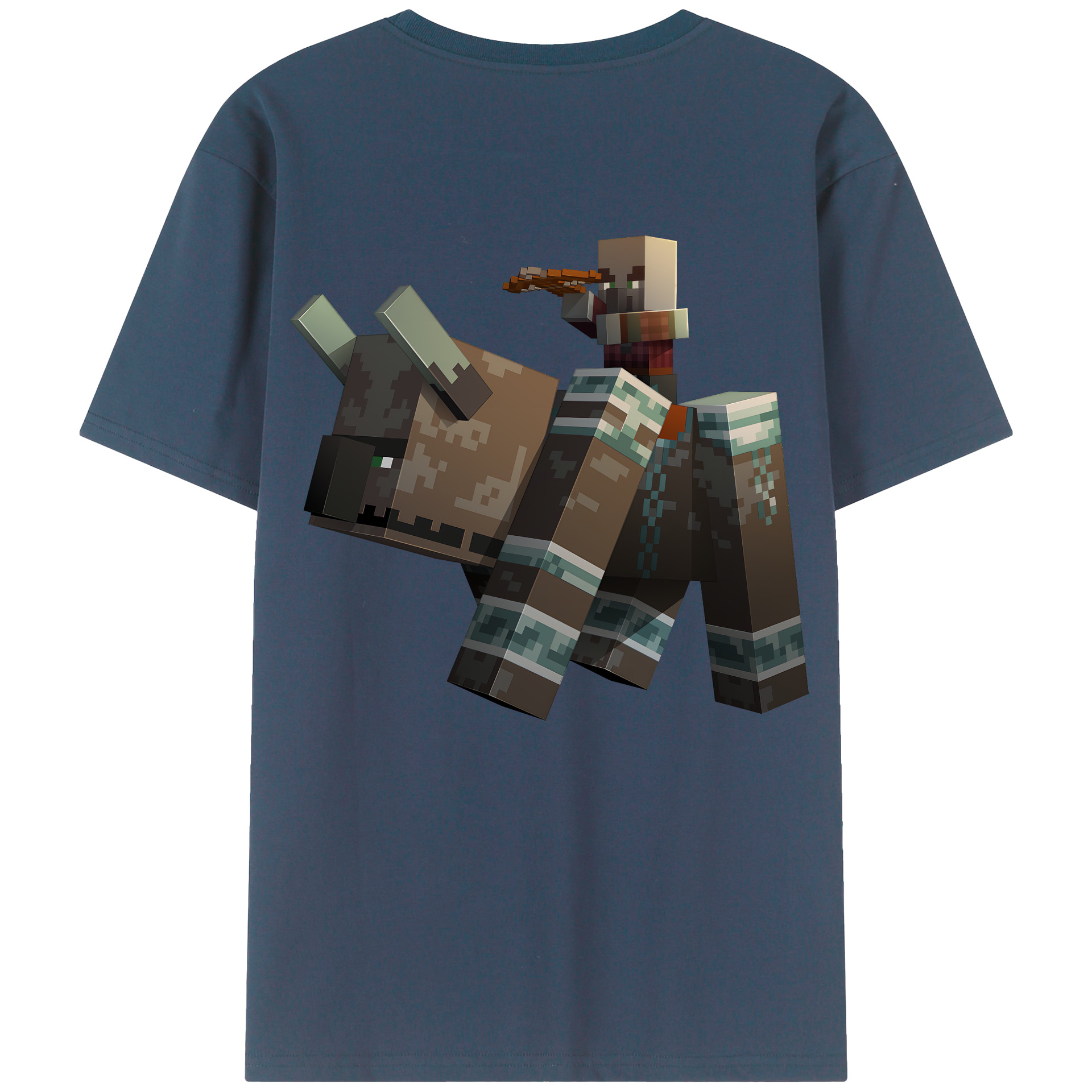 （画像用） マインクラフト ブロックの世界 Minecraft MC Block world 綿100％ メンズ半袖Tシャツ（バックプリント） 通気性