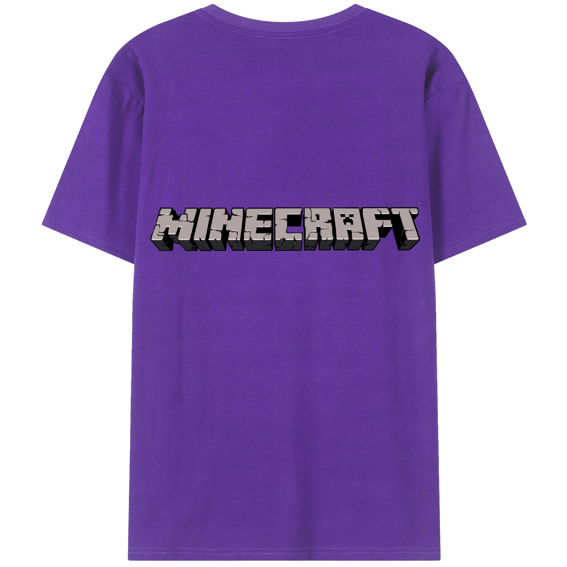 （画像用） マインクラフト ブロックの世界 Minecraft MC Block world 綿100％ メンズ半袖Tシャツ（バックプリント） 通気性