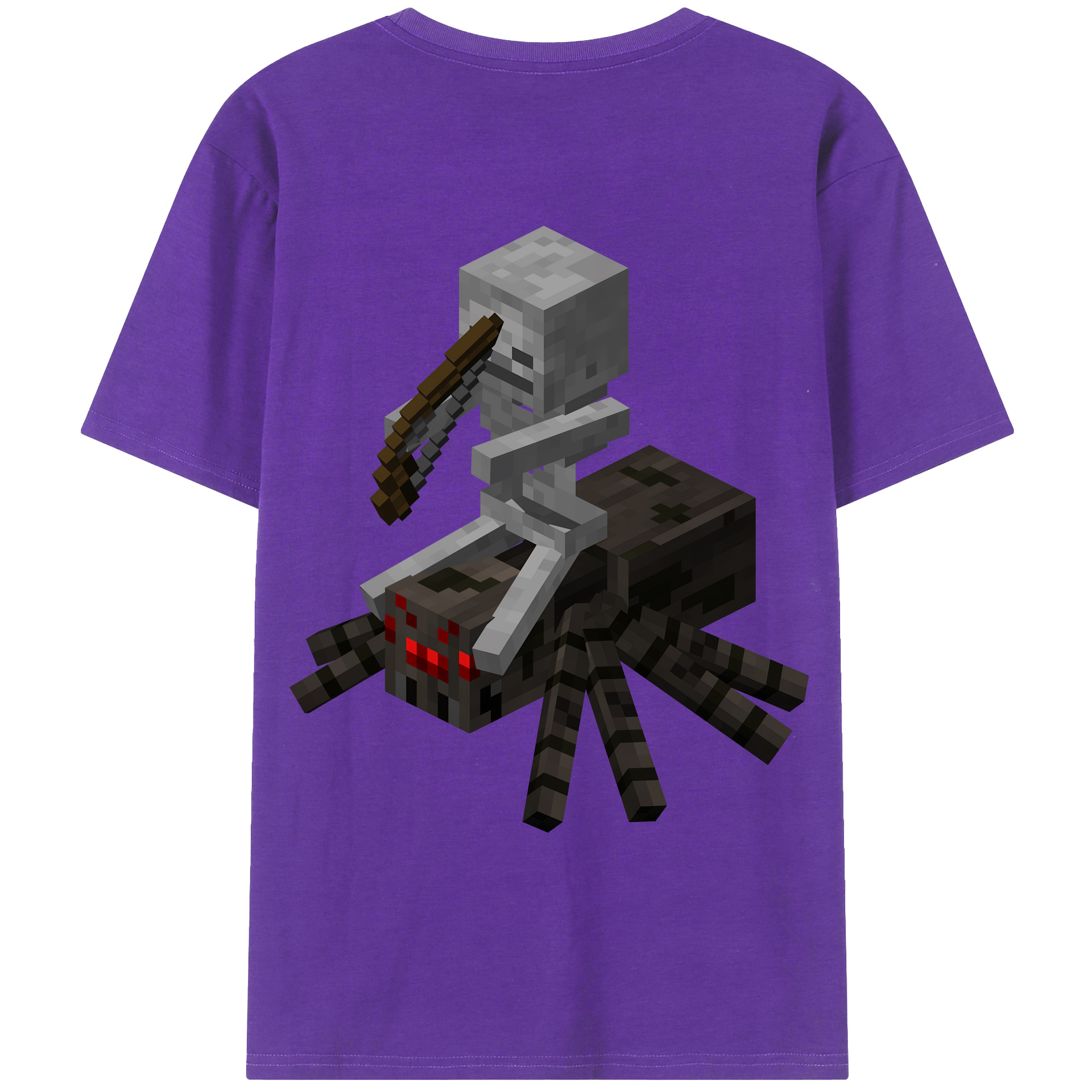（画像用） マインクラフト ブロックの世界 Minecraft MC Block world 綿100％ メンズ半袖Tシャツ（バックプリント） 通気性