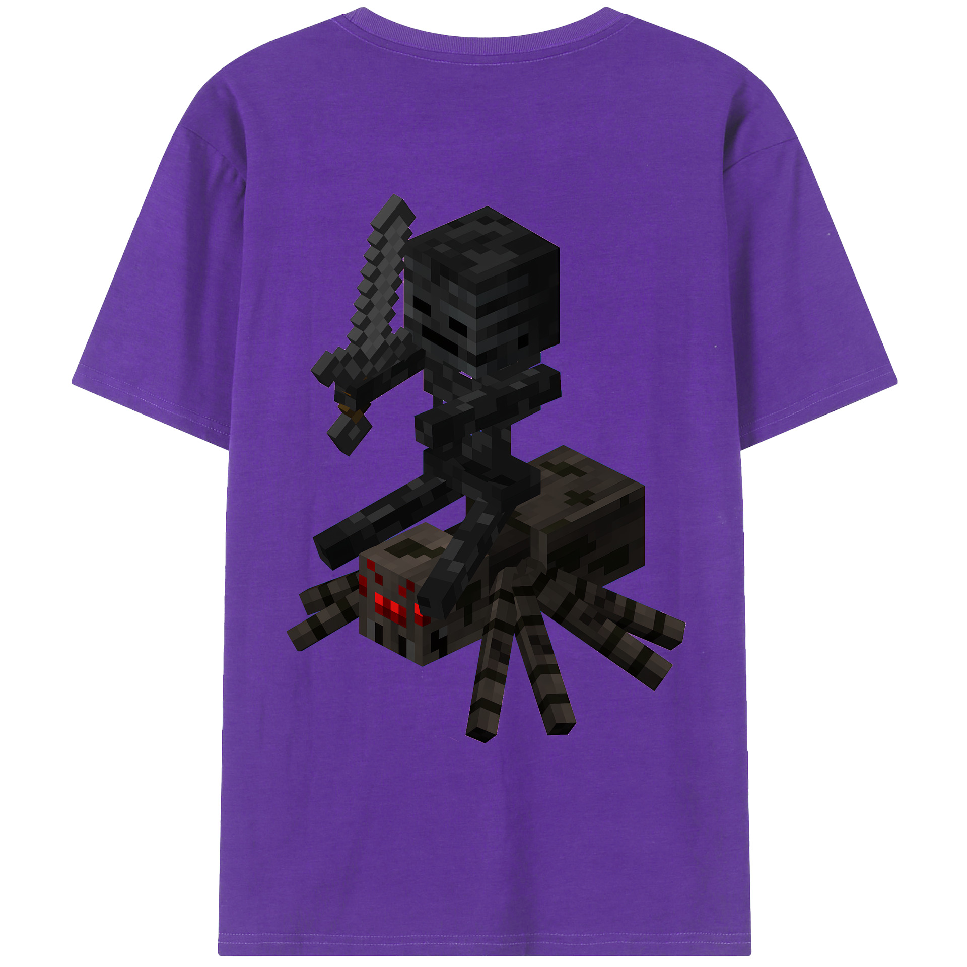 （画像用） マインクラフト ブロックの世界 Minecraft MC Block world 綿100％ メンズ半袖Tシャツ（バックプリント） 通気性